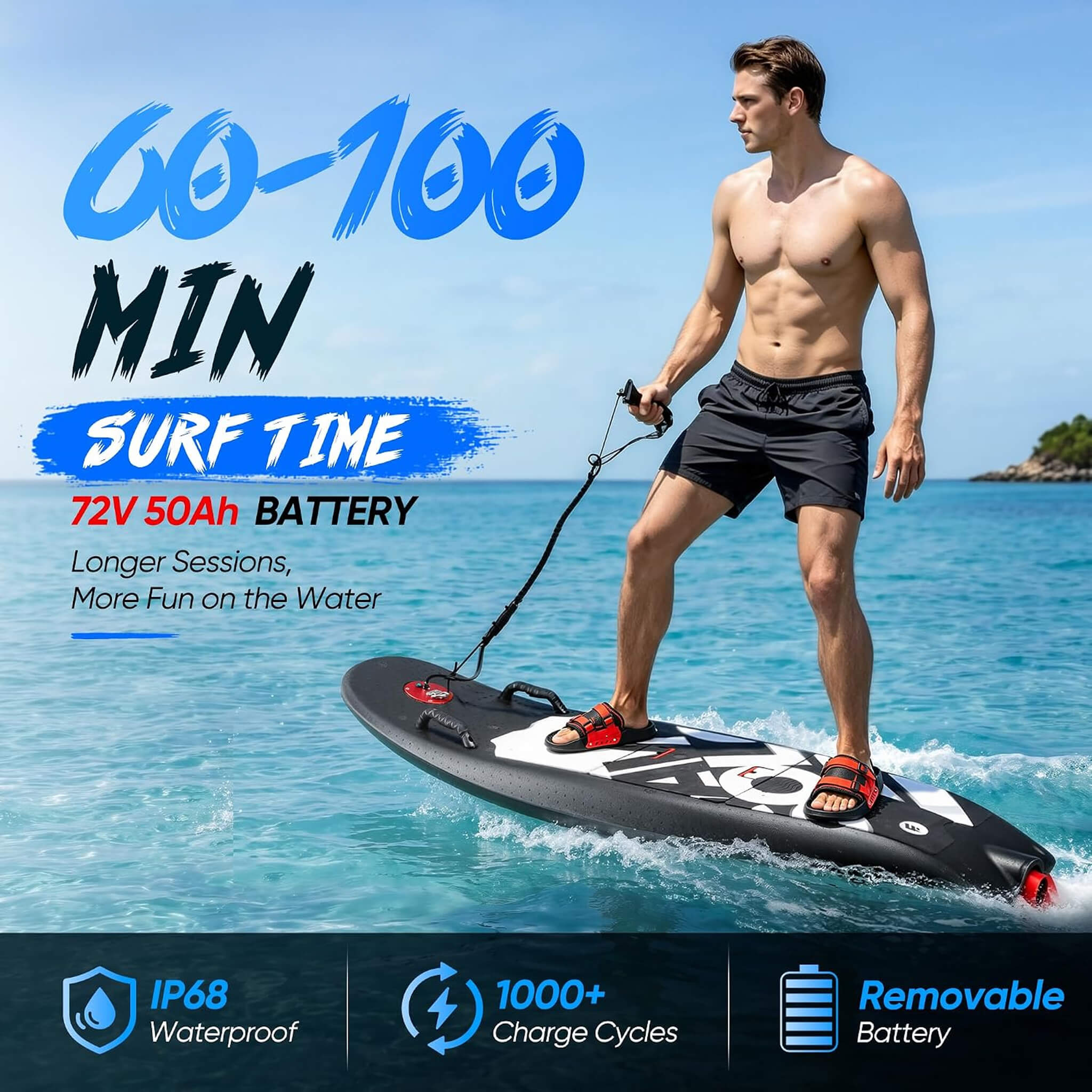 JHS Premium Dual-Speed 12KW Self-Powered Electric Motorized Surfboard (SAK63184)