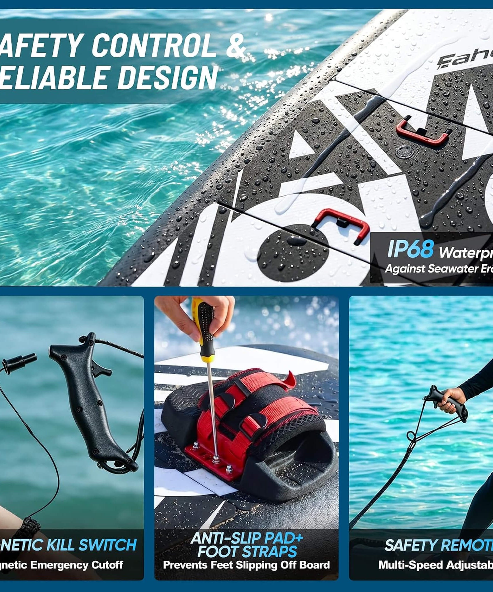JHS Premium Dual-Speed 12KW Self-Powered Electric Motorized Surfboard (SAK63184)
