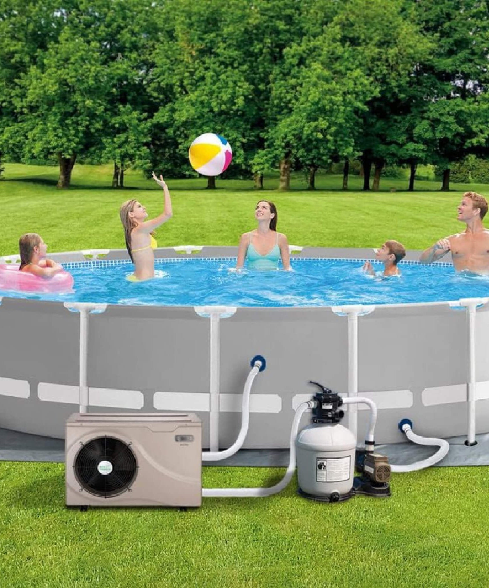 Premium Electric Backyard Swimming Pool Heater Pump For Above And Inground Pools, 6500 Gallons (SAK93571)
