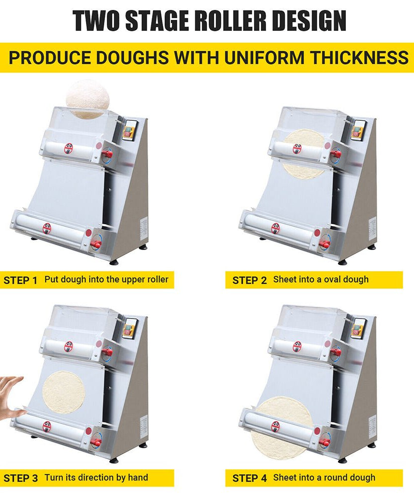 Premium 16-Inch Electric Commercial Pizza Dough Roller Pastry Sheeter Press Machine (SAK83627)