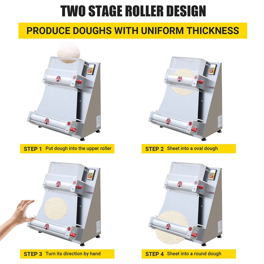 Premium 16-Inch Electric Commercial Pizza Dough Roller Pastry Sheeter Press Machine (SAK83627)