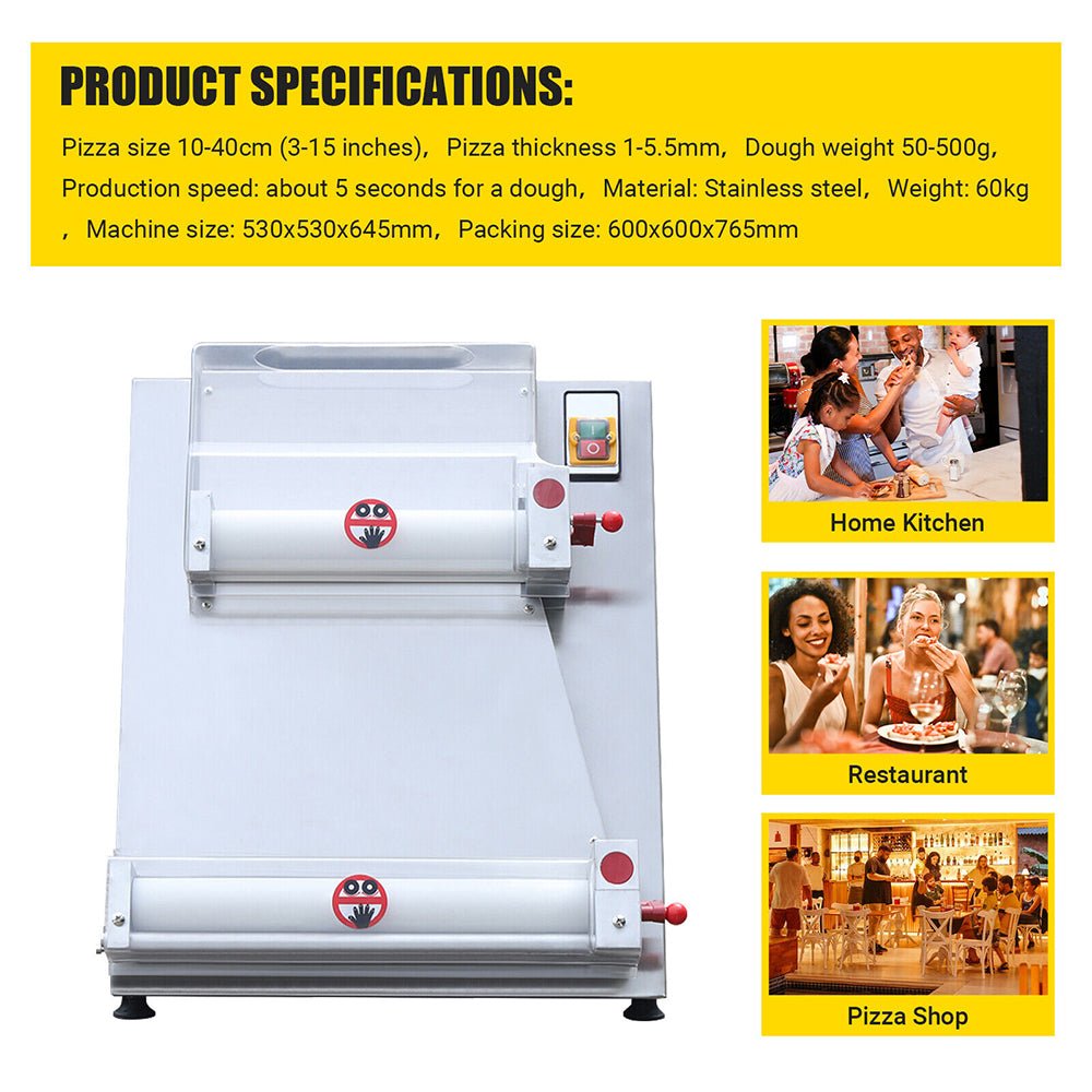 Premium 16-Inch Electric Commercial Pizza Dough Roller Pastry Sheeter Press Machine (SAK83627)