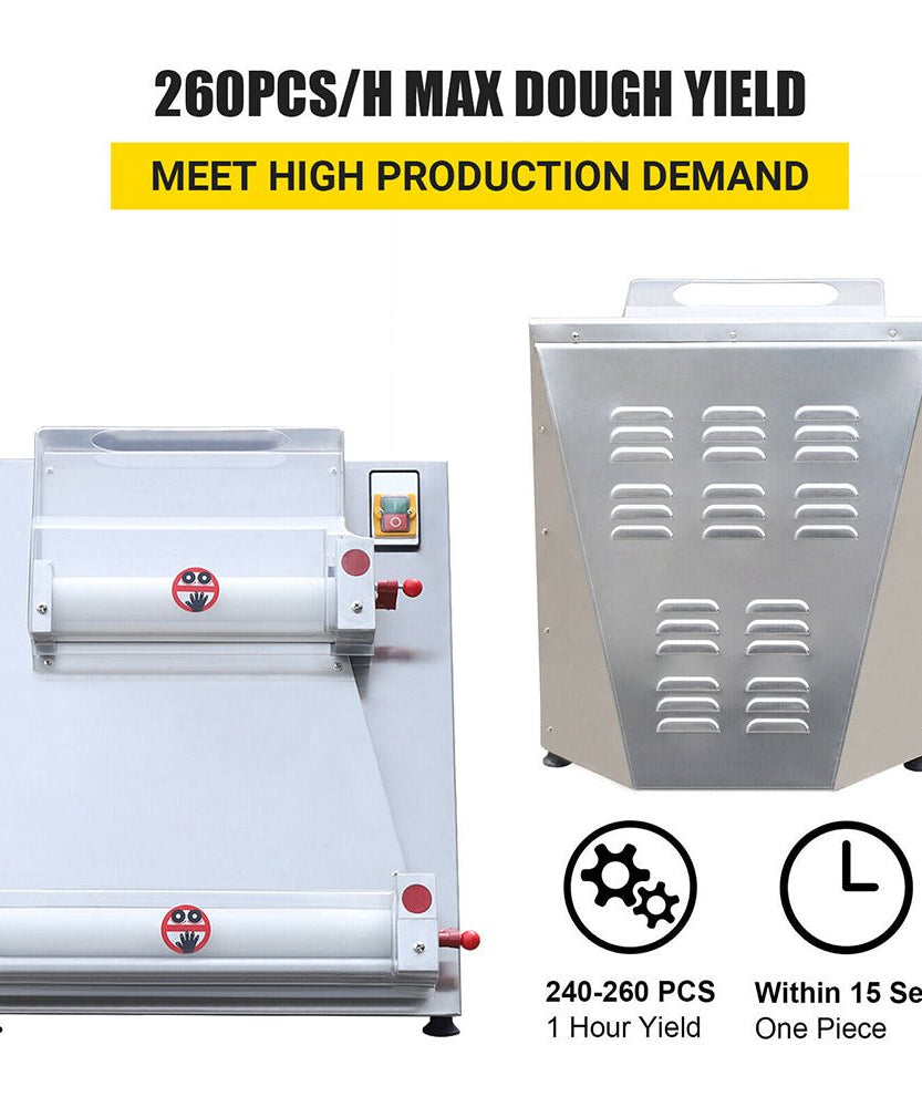 Premium 16-Inch Electric Commercial Pizza Dough Roller Pastry Sheeter Press Machine (SAK83627)