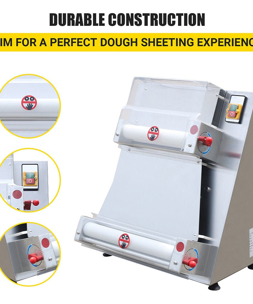 Premium 16-Inch Electric Commercial Pizza Dough Roller Pastry Sheeter Press Machine (SAK83627)