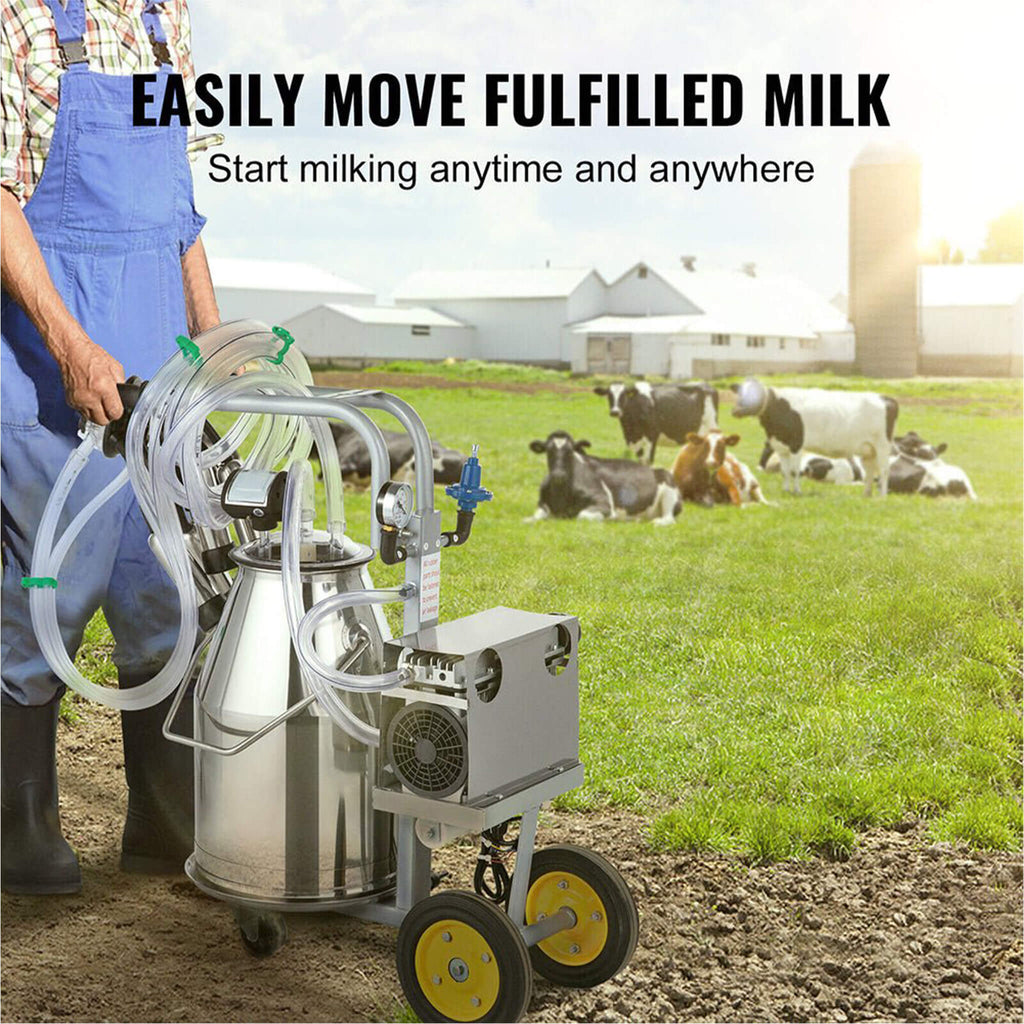 Premium Electric Cow Goat Milking Machine With Milk Bucket, 25L (SAK83260)