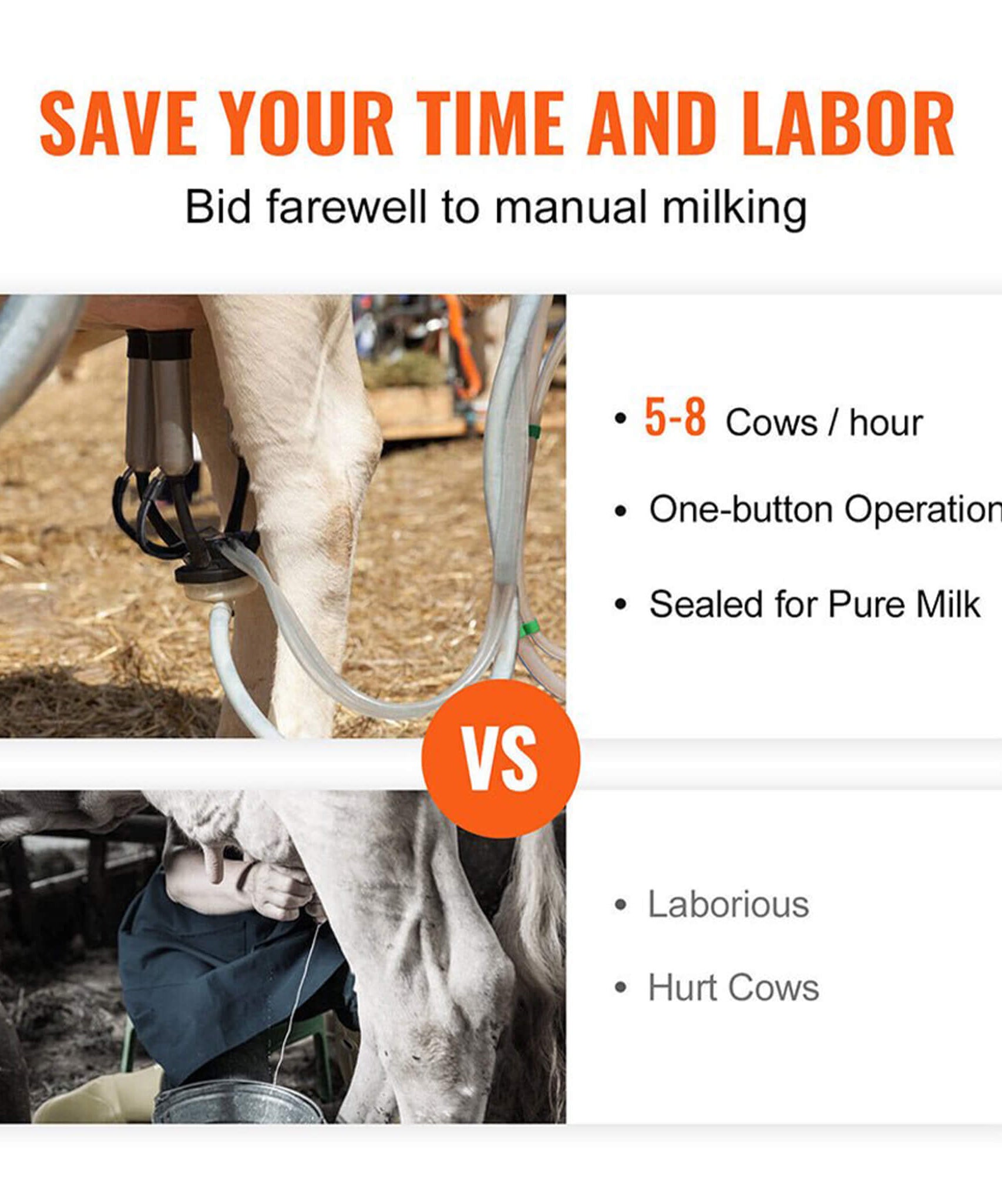 Premium Electric Cow Goat Milking Machine With Milk Bucket, 25L (SAK83260)