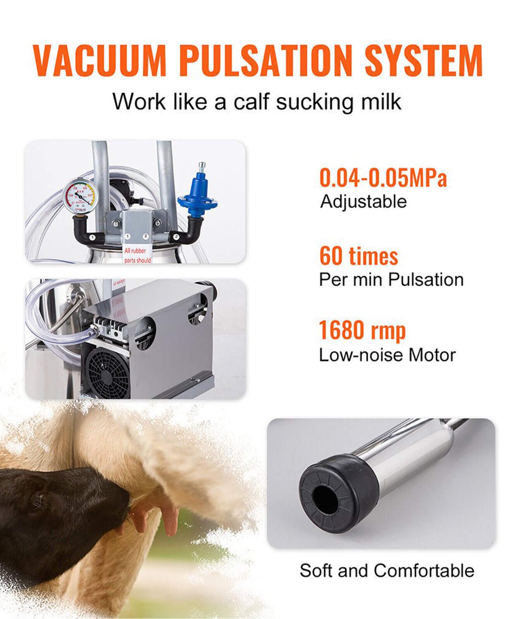 Premium Electric Cow Goat Milking Machine With Milk Bucket, 25L (SAK83260)
