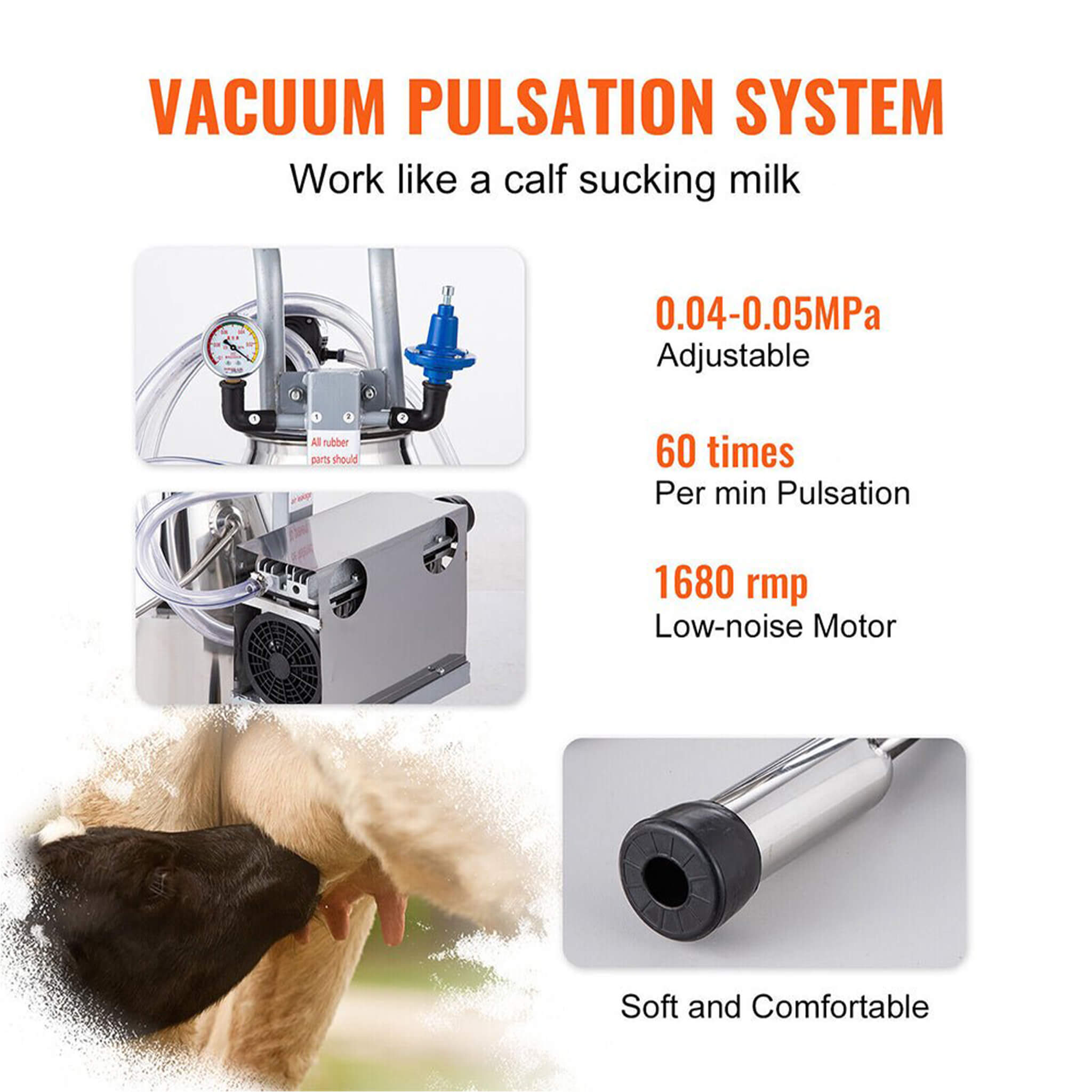 Premium Electric Cow Goat Milking Machine With Milk Bucket, 25L (SAK83260)