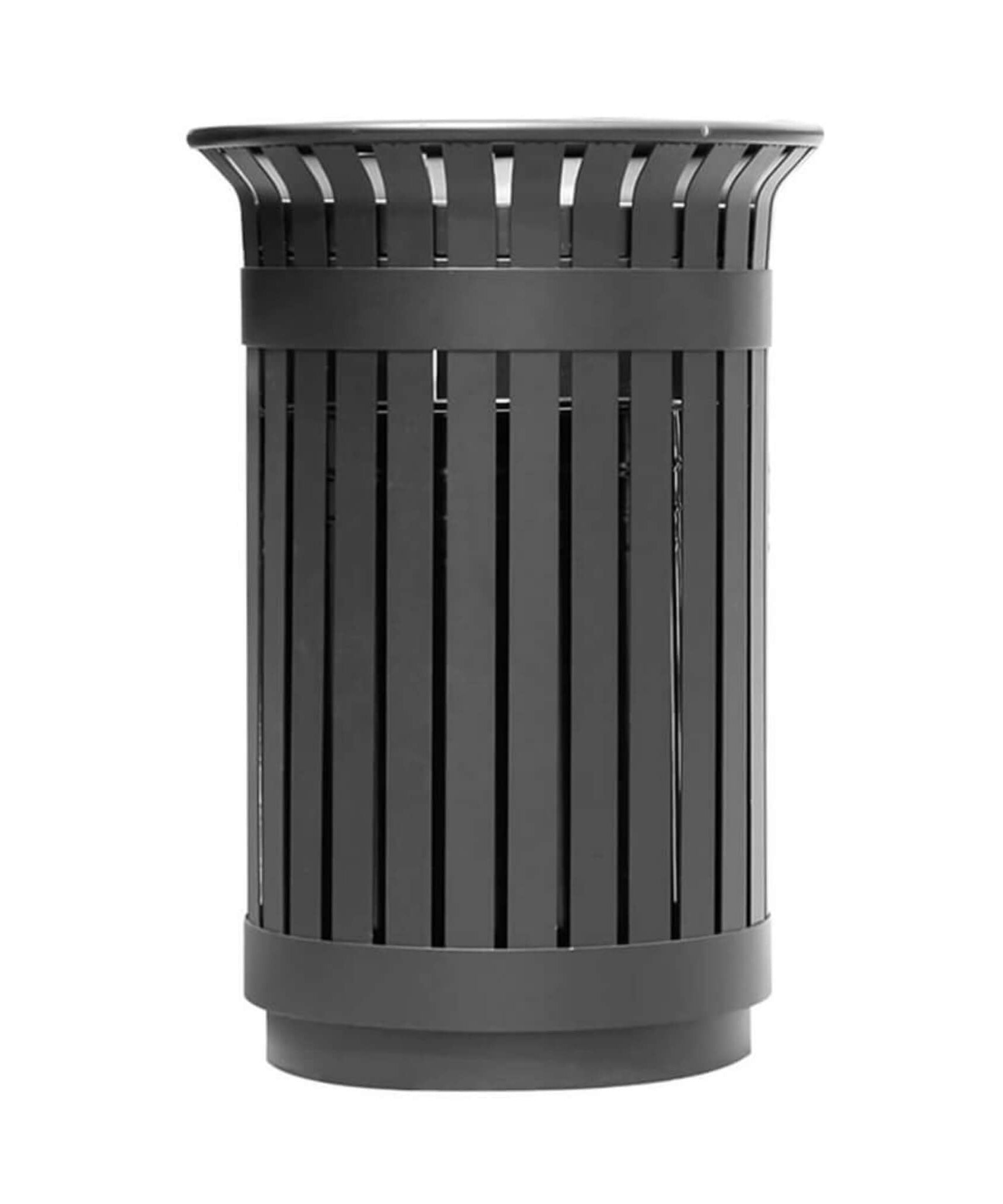 Premium Heavy-Duty Extra Large Outdoor Commercial Metal Slat Garbage Trash Can (SAK48591)