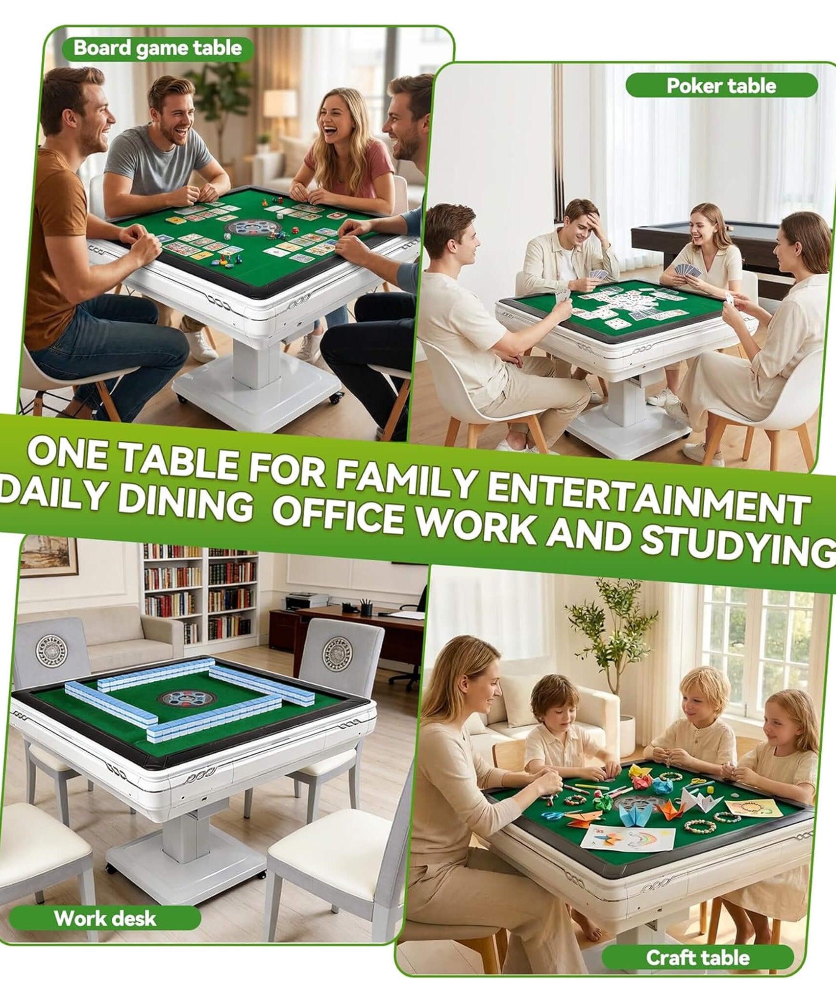 Premium Foldable 4-Player Automatic Mahjong Table With 2 Tile Sets (SAK57230)