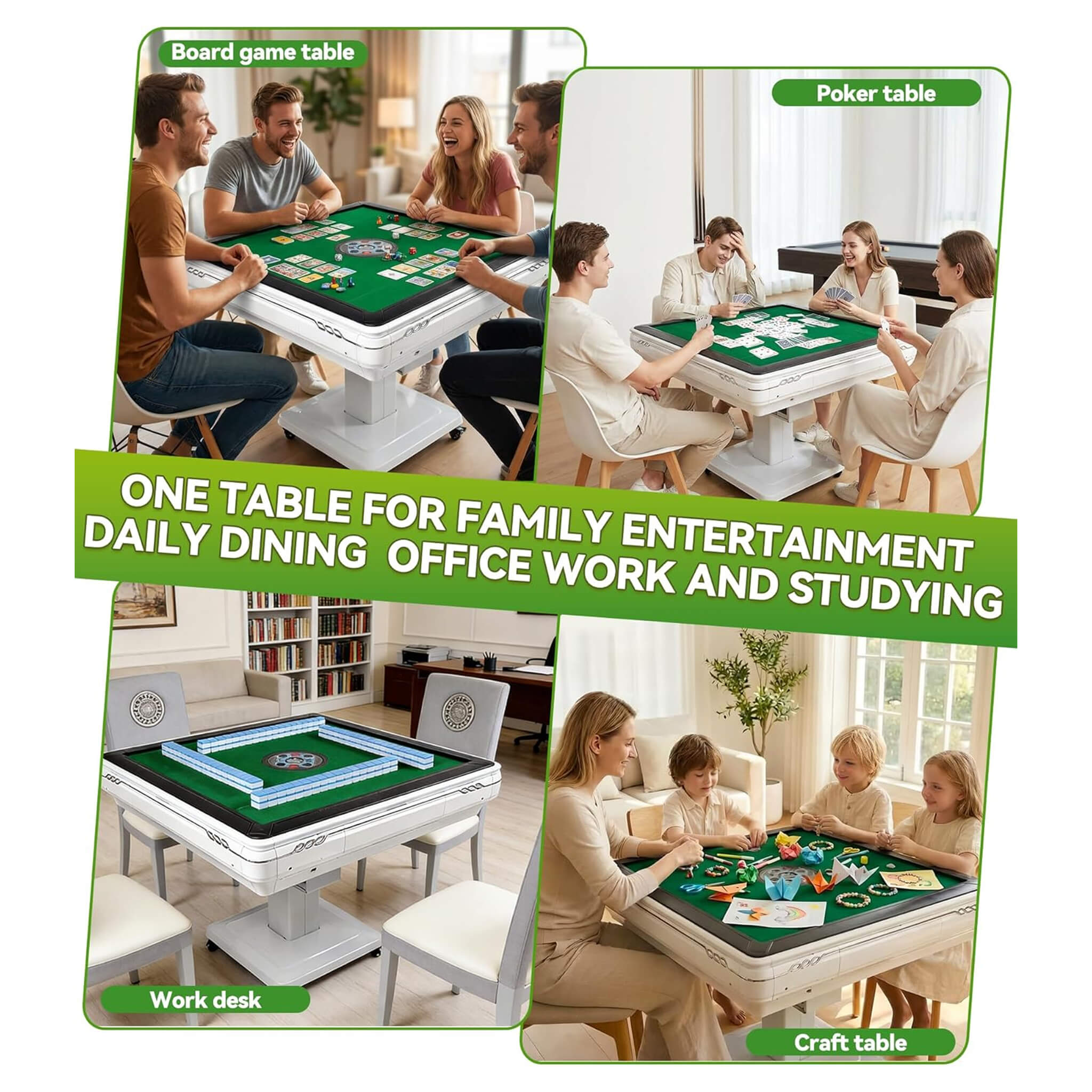Premium Foldable 4-Player Automatic Mahjong Table With 2 Tile Sets (SAK57230)