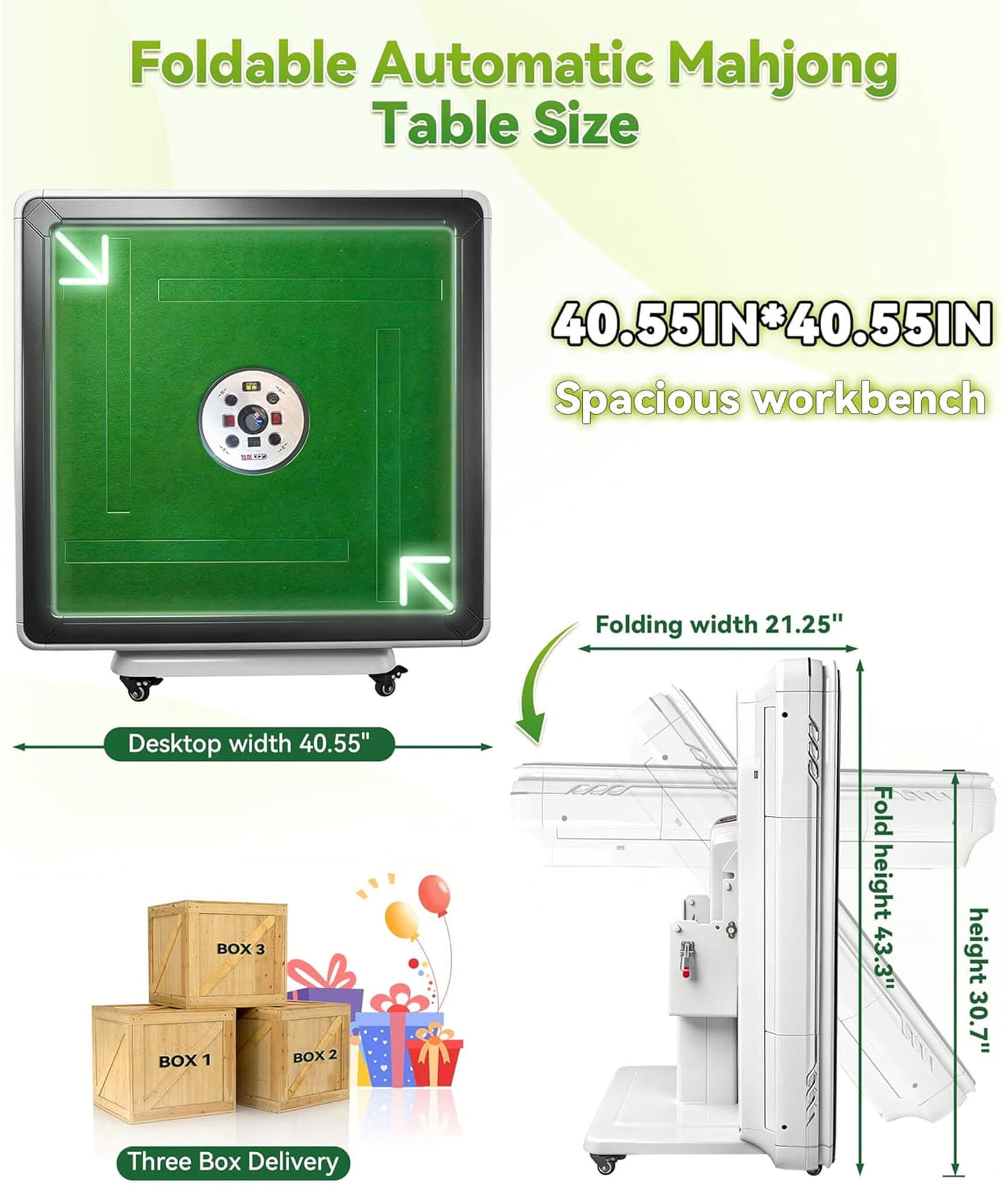 Premium Foldable 4-Player Automatic Mahjong Table With 2 Tile Sets (SAK57230)