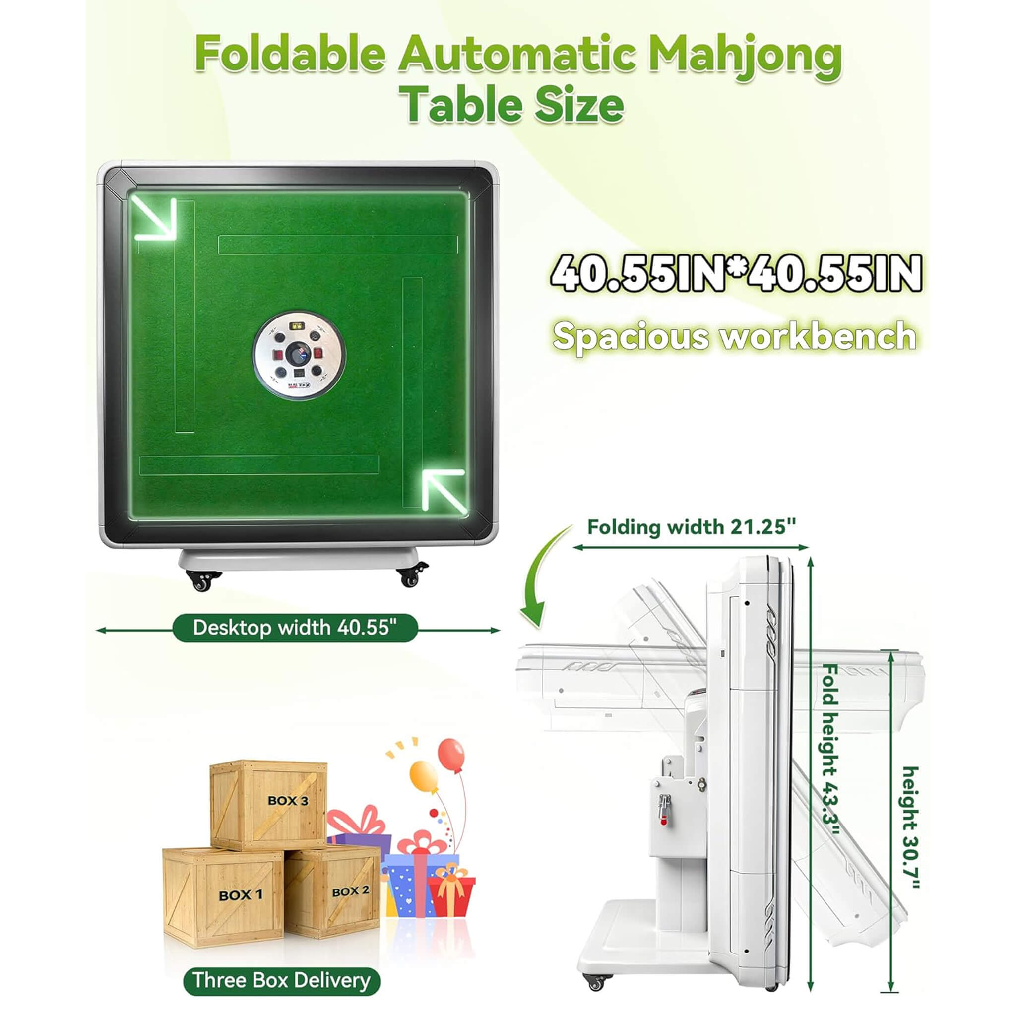Premium Foldable 4-Player Automatic Mahjong Table With 2 Tile Sets (SAK57230)
