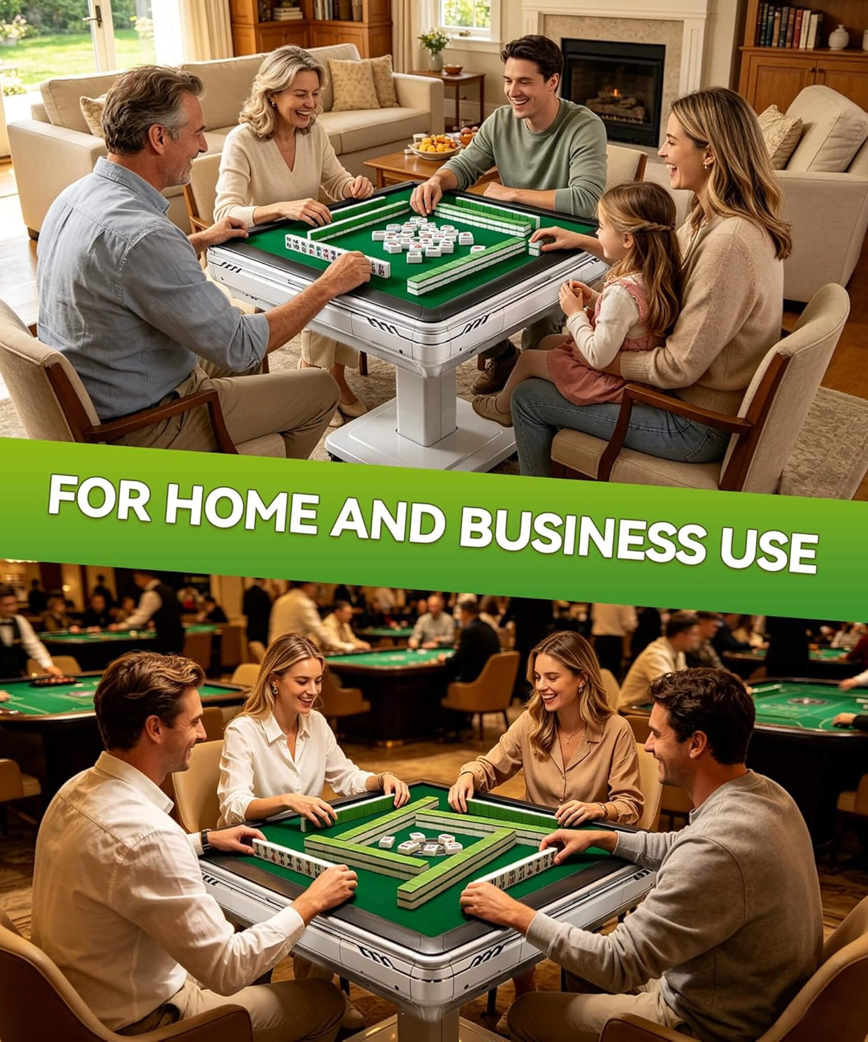 Premium Foldable 4-Player Automatic Mahjong Table With 2 Tile Sets (SAK57230)