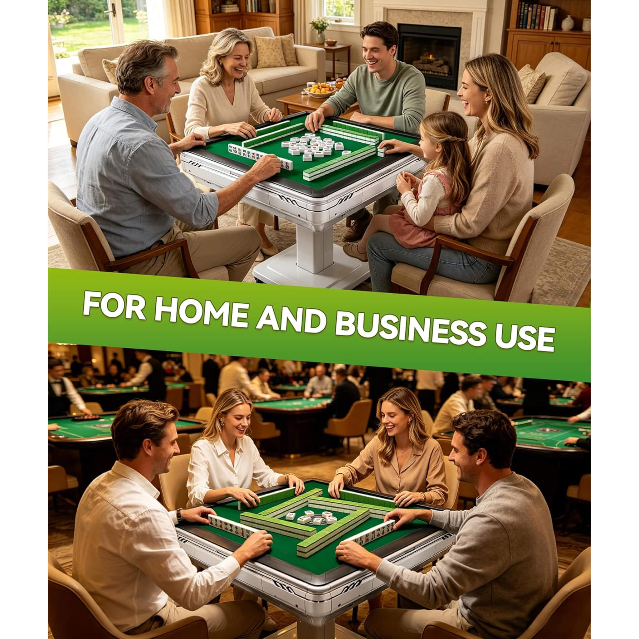 Premium Foldable 4-Player Automatic Mahjong Table With 2 Tile Sets (SAK57230)