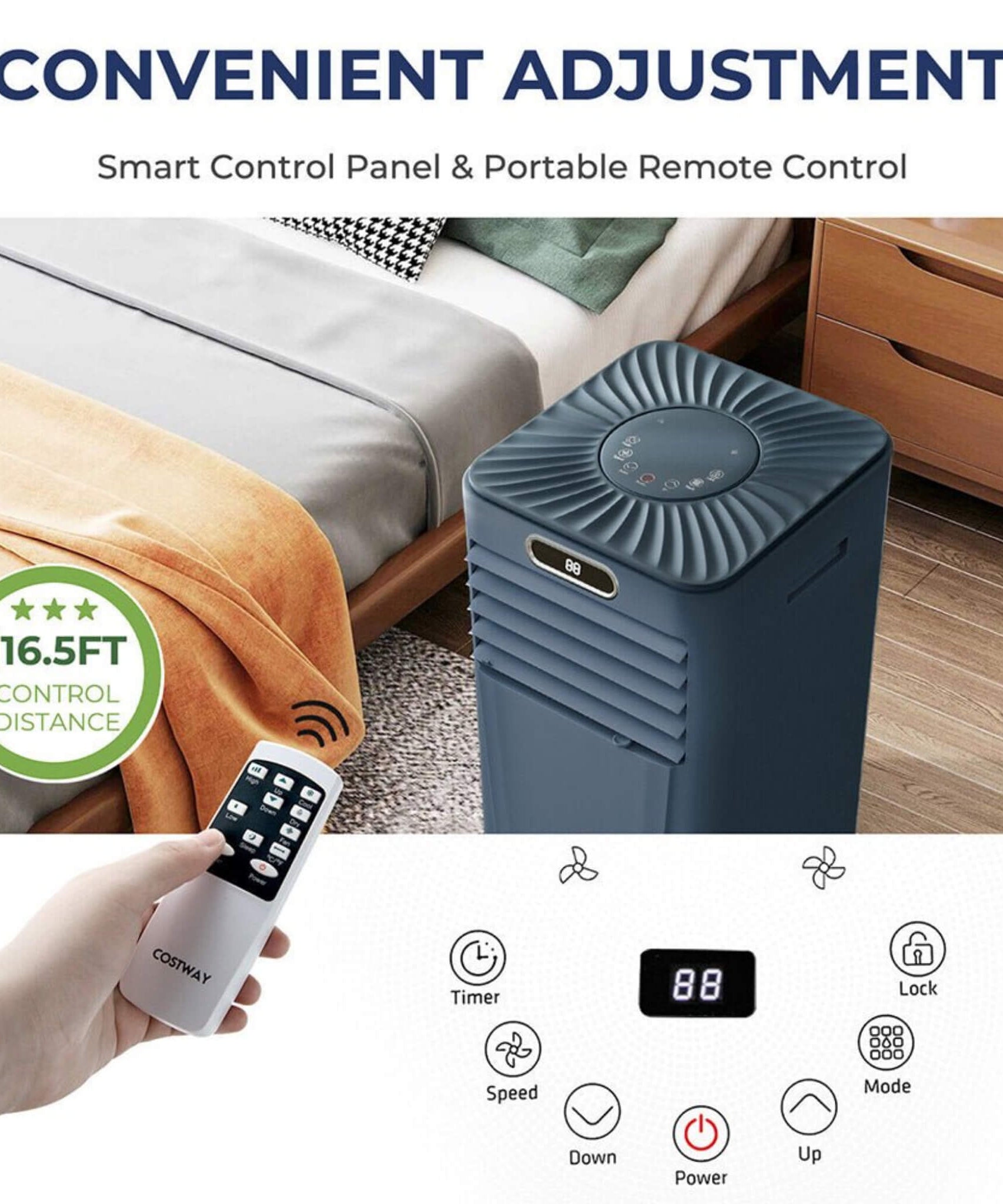 Premium 10K BTU Freestanding AC Unit With Remote Control (SAK41642)