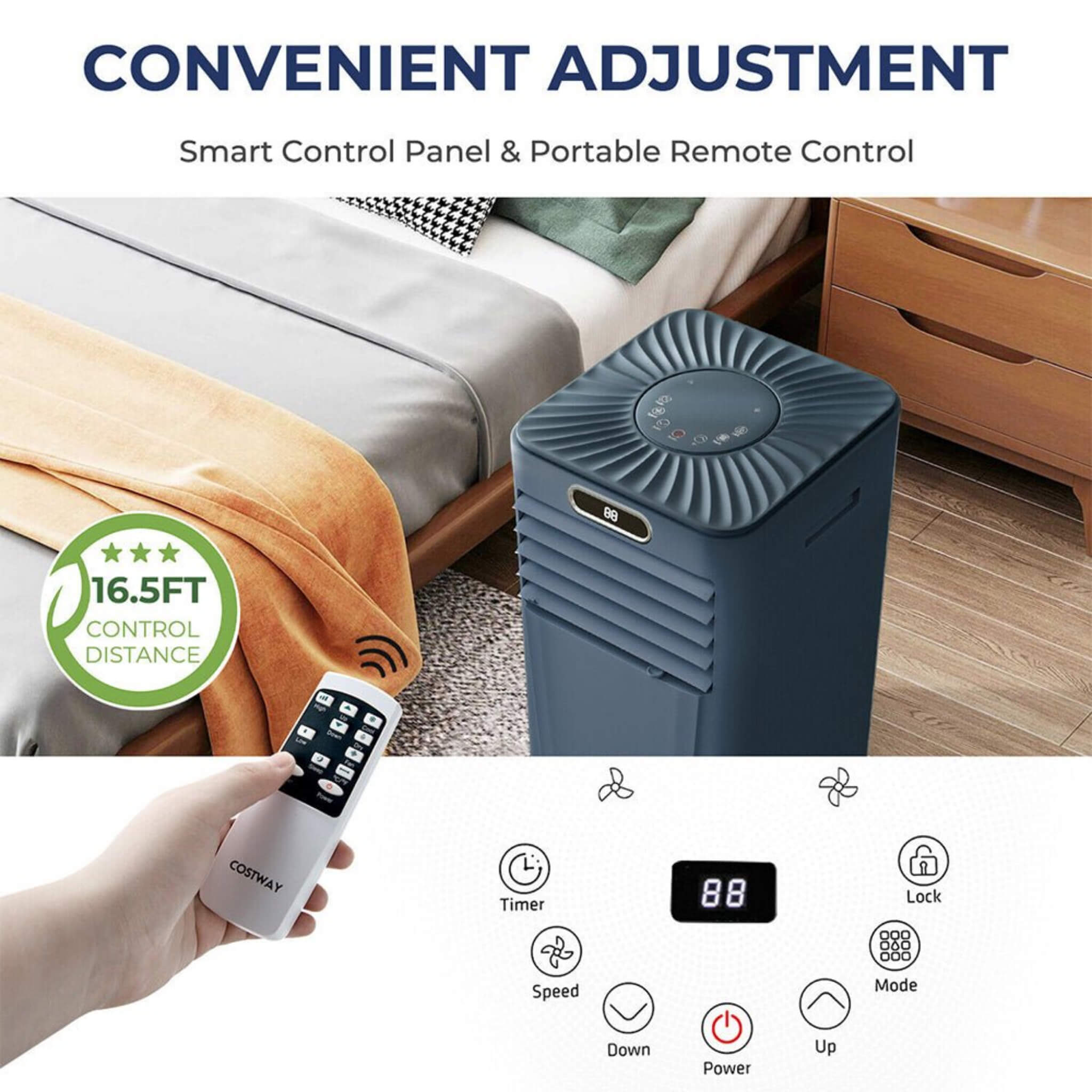 Premium 10K BTU Freestanding AC Unit With Remote Control (SAK41642)