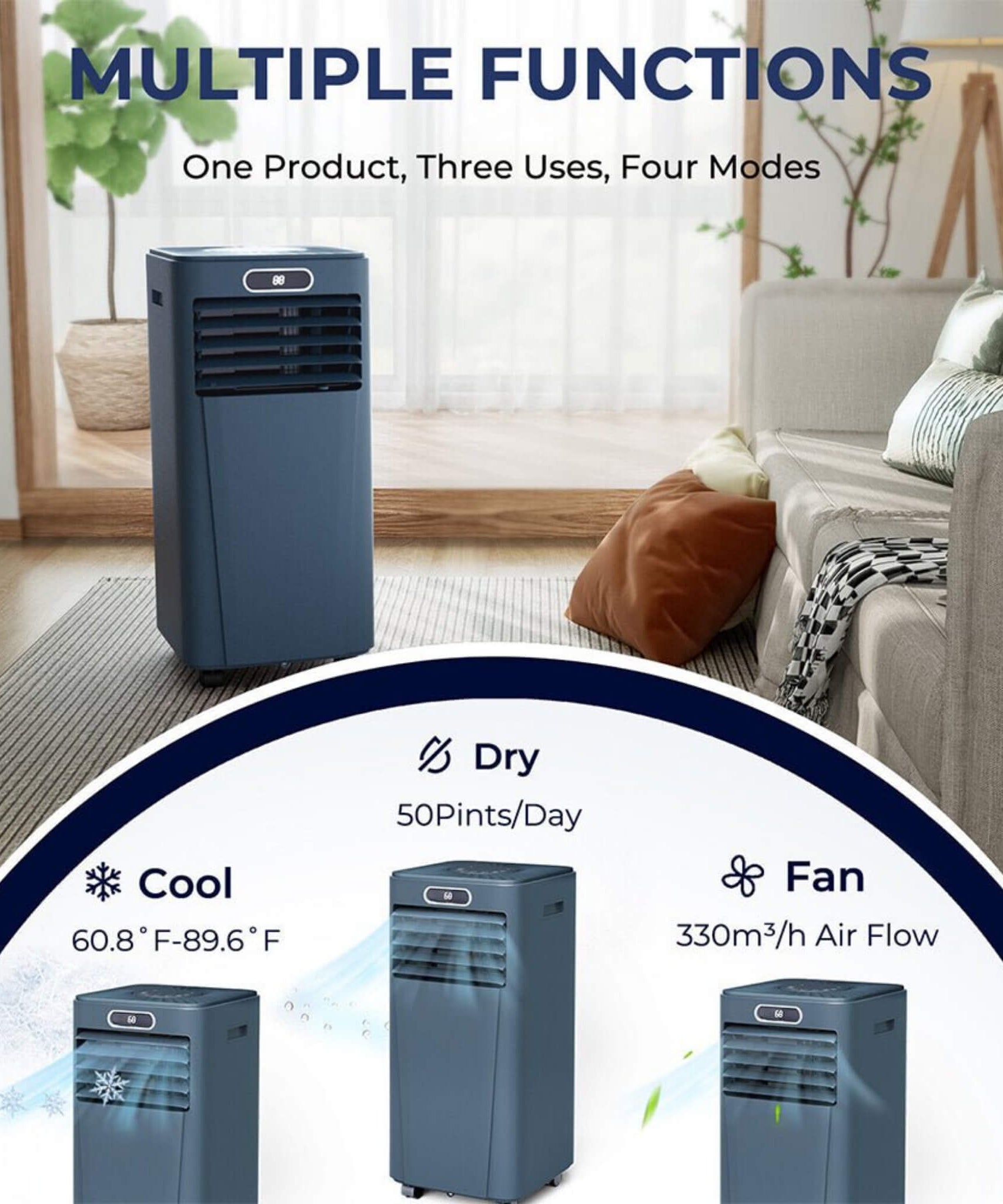 Premium 10K BTU Freestanding AC Unit With Remote Control (SAK41642)
