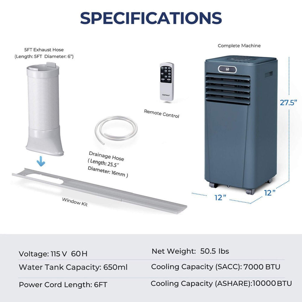 Premium 10K BTU Freestanding AC Unit With Remote Control (SAK41642)