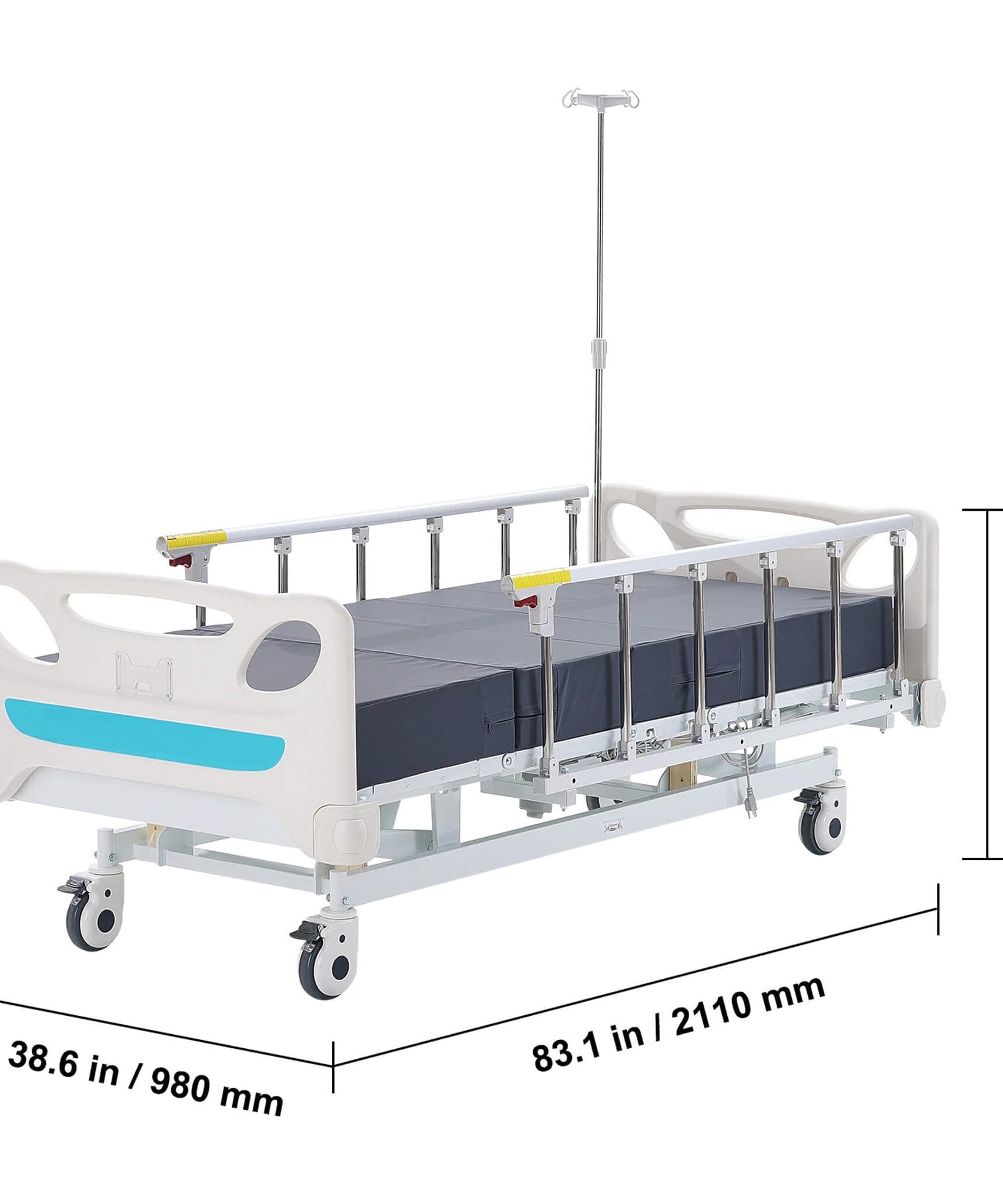 Premium Full Electric 3-Function Medical ICU Hospital Bed, 440LBS (SAK15624)