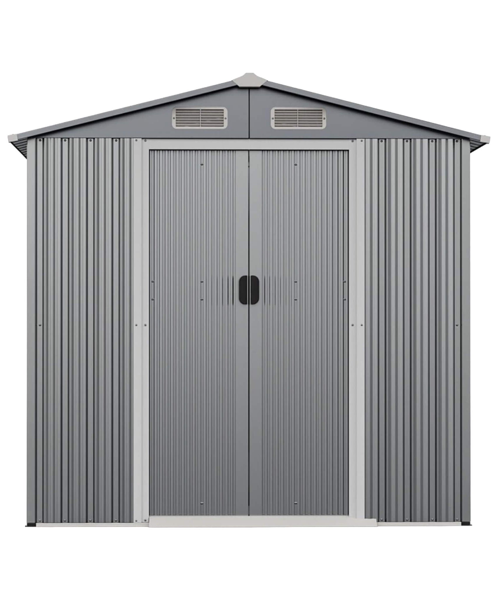 [04X06FT] Alora Premium Garden Galvanized Steel Storage Shed W/ Lockable Sliding Doors (SAK75842)