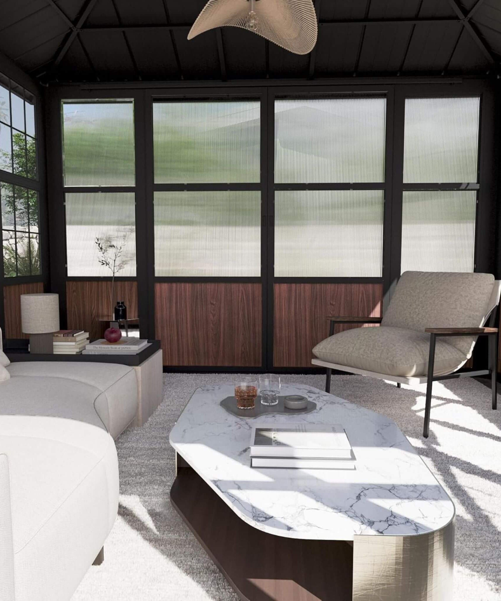 Alora Grandview Premium Hardtop Aluminum Sunroom Solarium With TV Mount And Sliding Doors (SAK60439)
