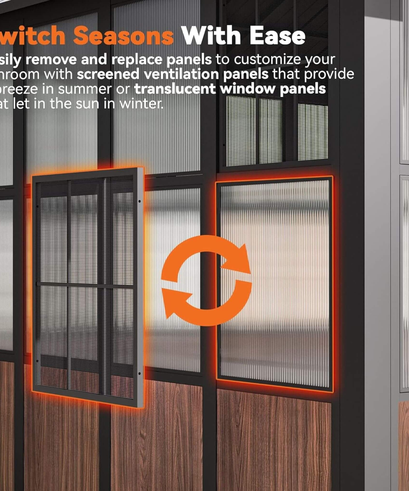 Alora Grandview Premium Hardtop Aluminum Sunroom Solarium With TV Mount And Sliding Doors (SAK60439)