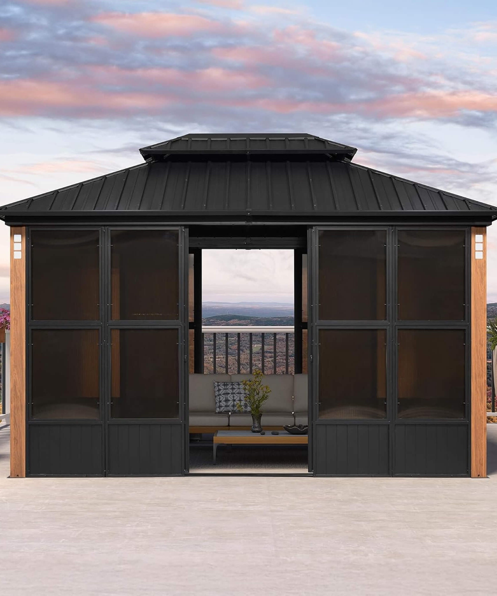 Alora Prestige Premium Hardtop Double Top Outdoor Patio Solarium Sunroom (SAK43078)