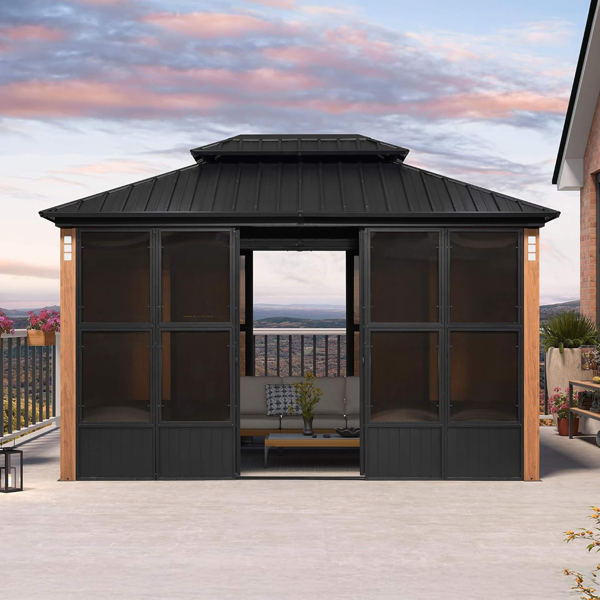Alora Prestige Premium Hardtop Double Top Outdoor Patio Solarium Sunroom (SAK43078)