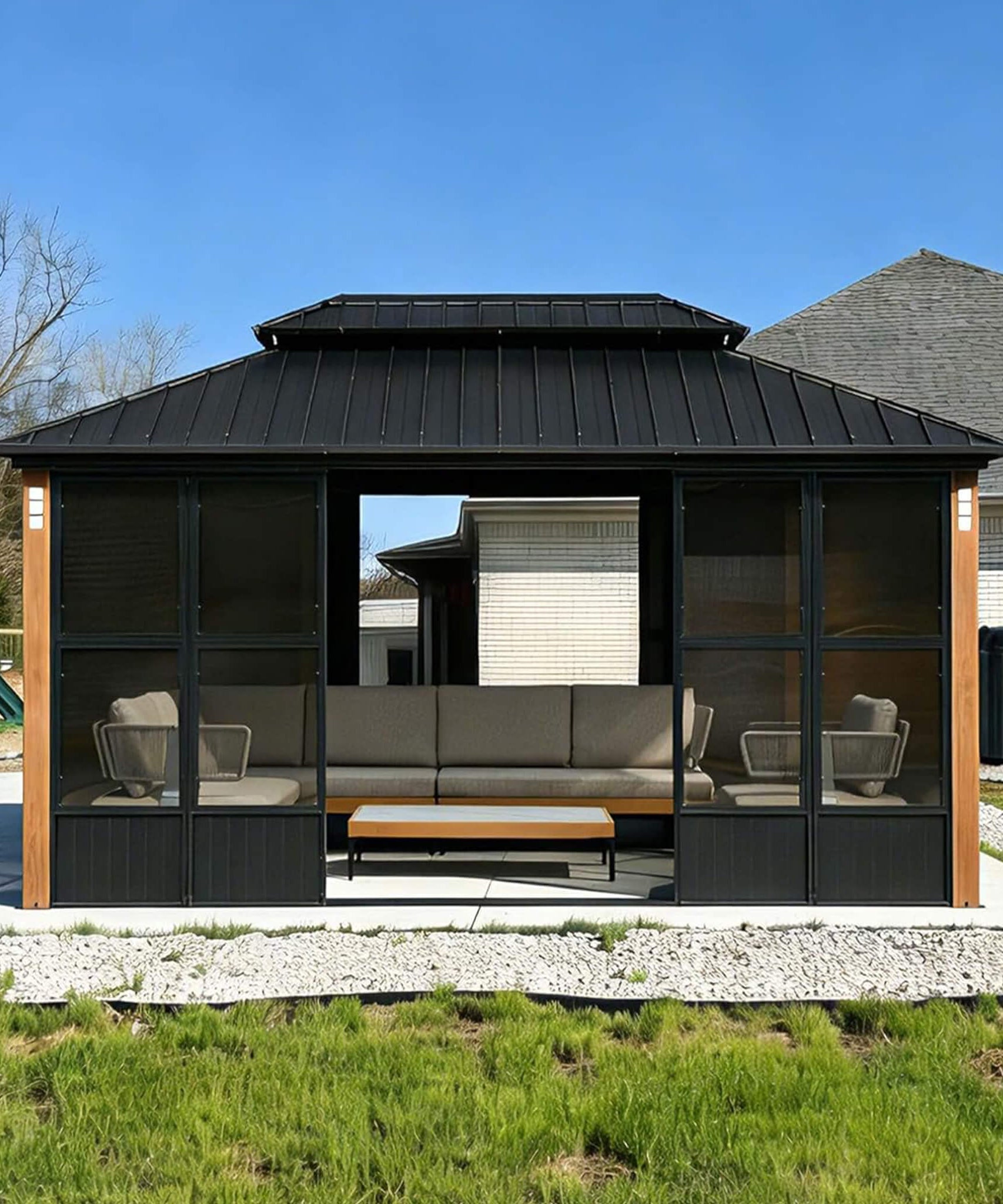 Alora Prestige Premium Hardtop Double Top Outdoor Patio Solarium Sunroom (SAK43078)