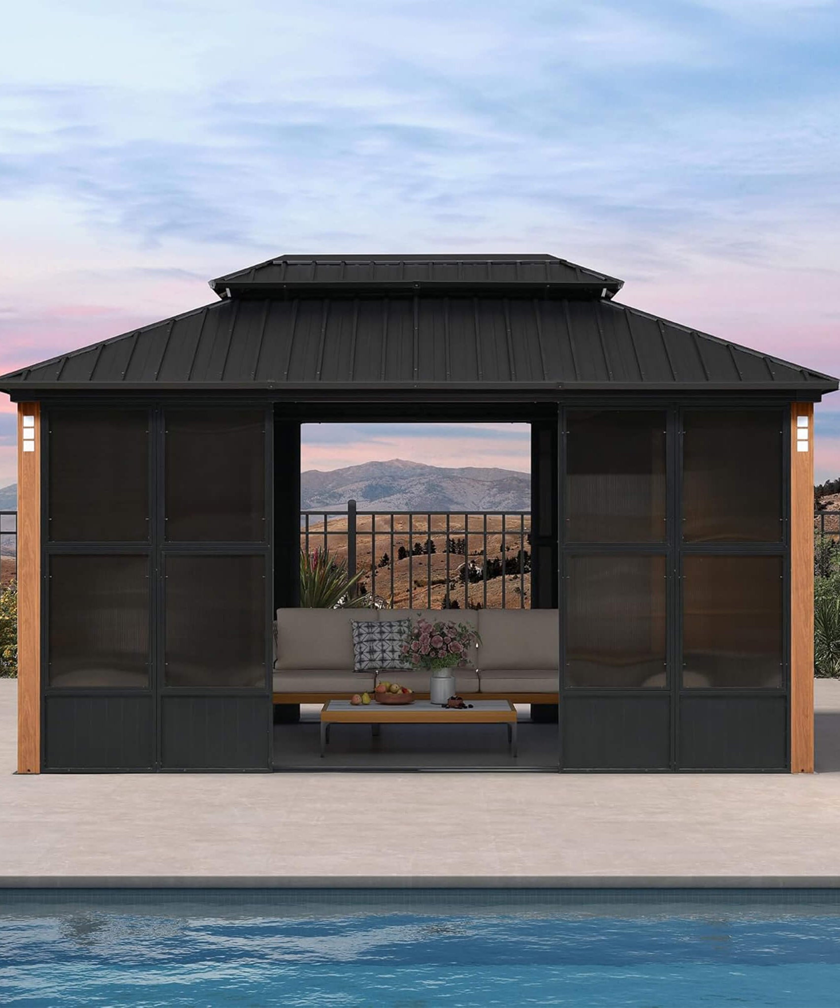 Alora Prestige Premium Hardtop Double Top Outdoor Patio Solarium Sunroom (SAK43078)