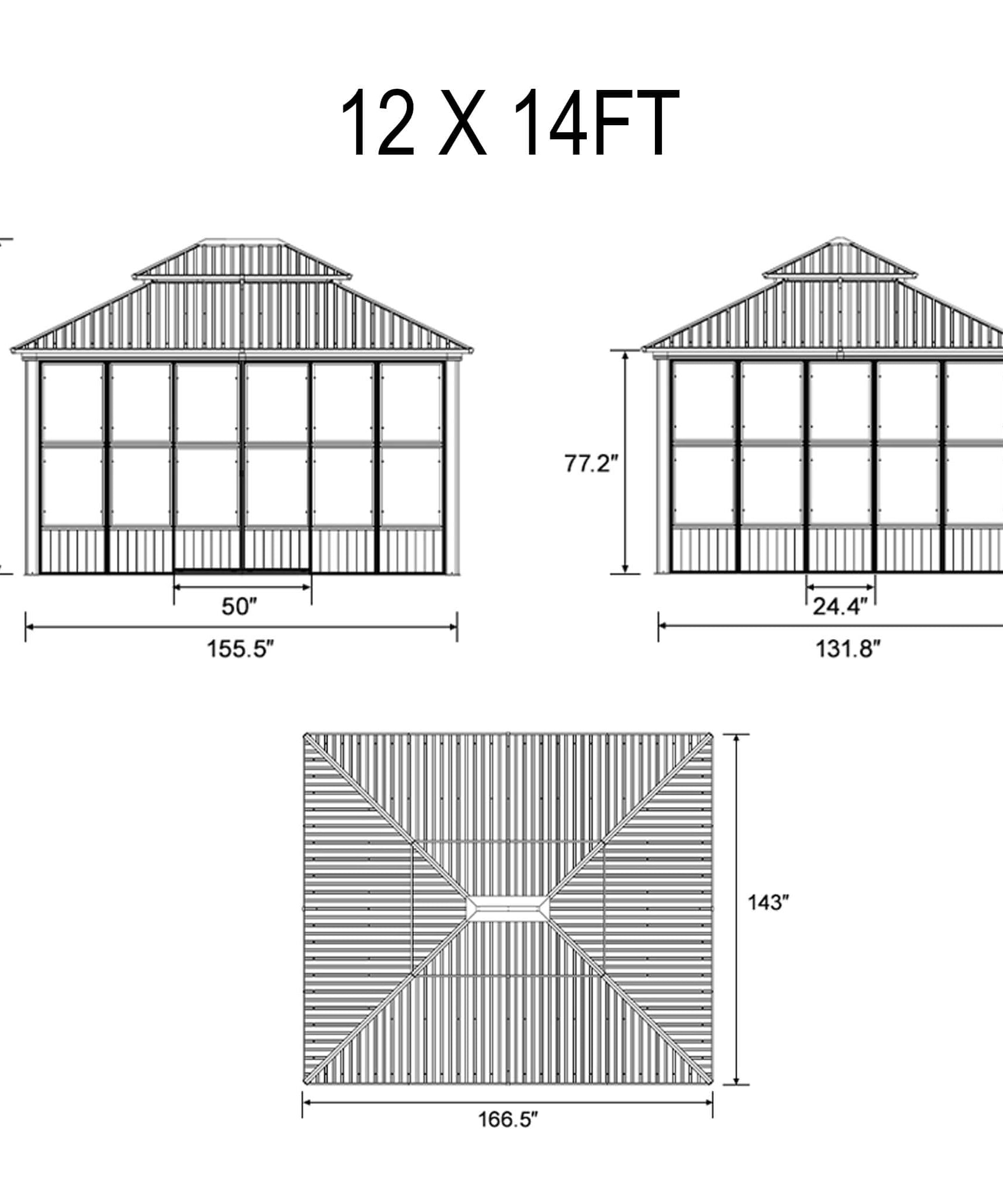 Alora Prestige Premium Hardtop Double Top Outdoor Patio Solarium Sunroom (SAK43078)