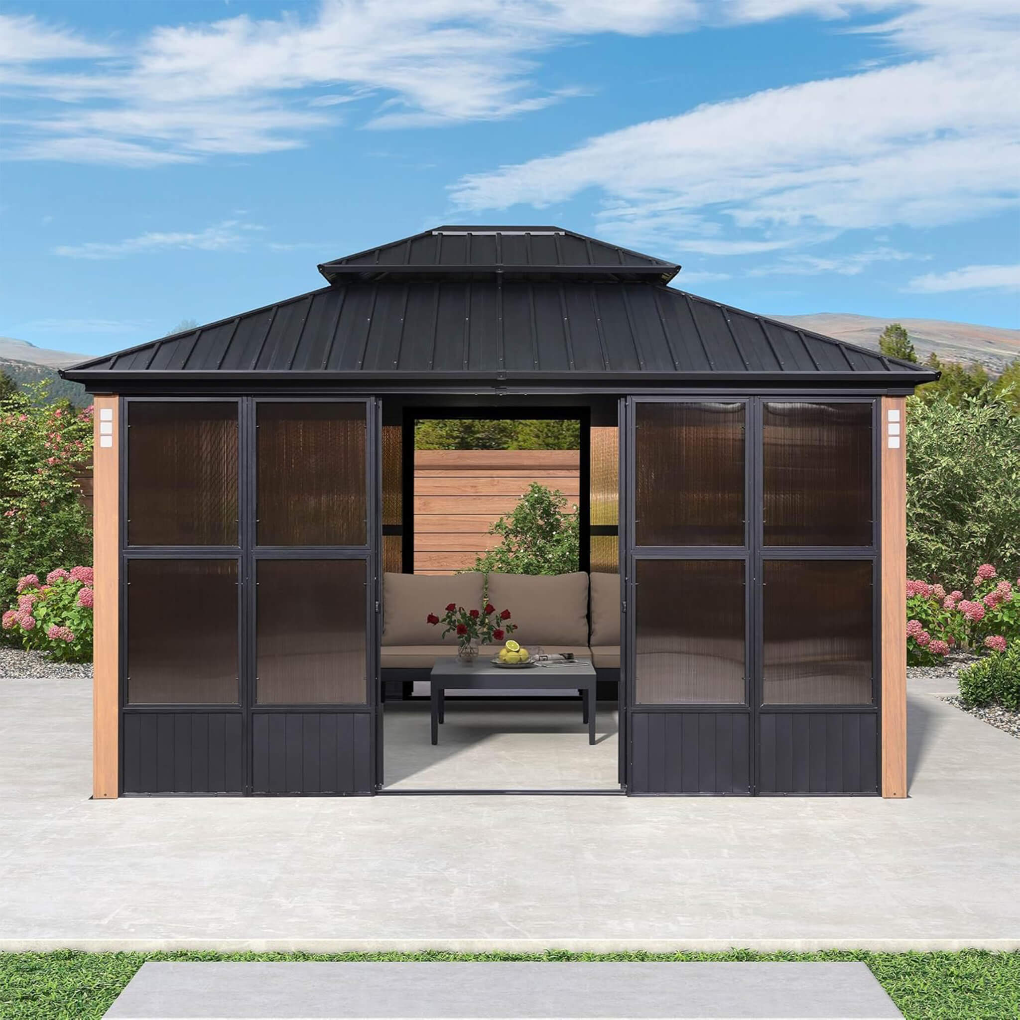 Alora Prestige Premium Hardtop Double Top Outdoor Patio Solarium Sunroom (SAK43078)