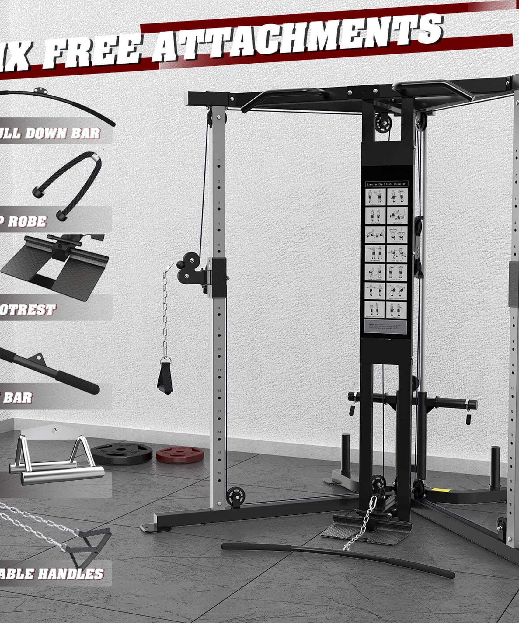 Rovix Premium Home Cable Crossover Full Body Workout Fly Machine, 350LBS (SAK06341)