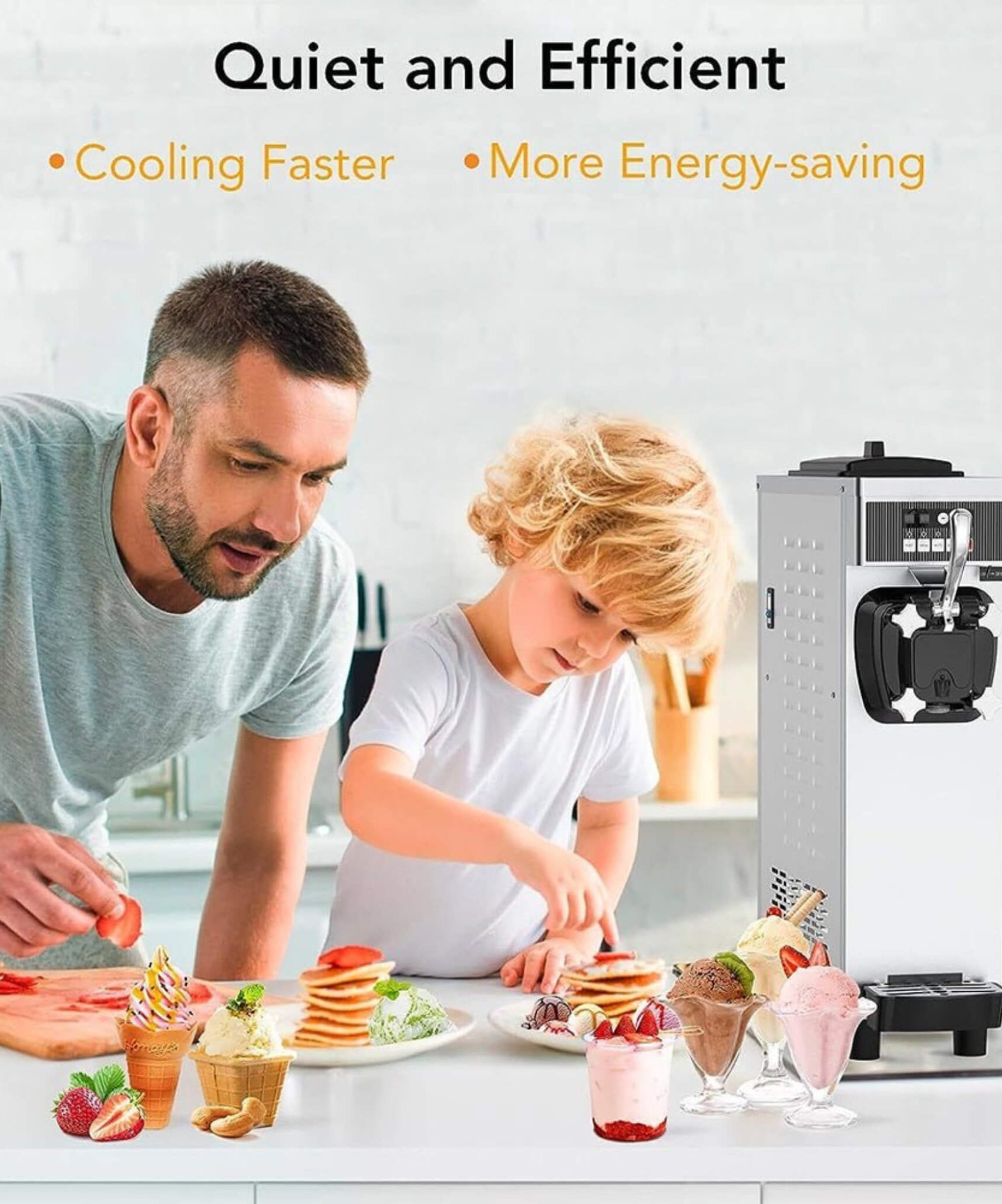 Premium 1200W Industrial Single-Flavor Soft Serve Ice Cream Maker Machine (SAK81752)
