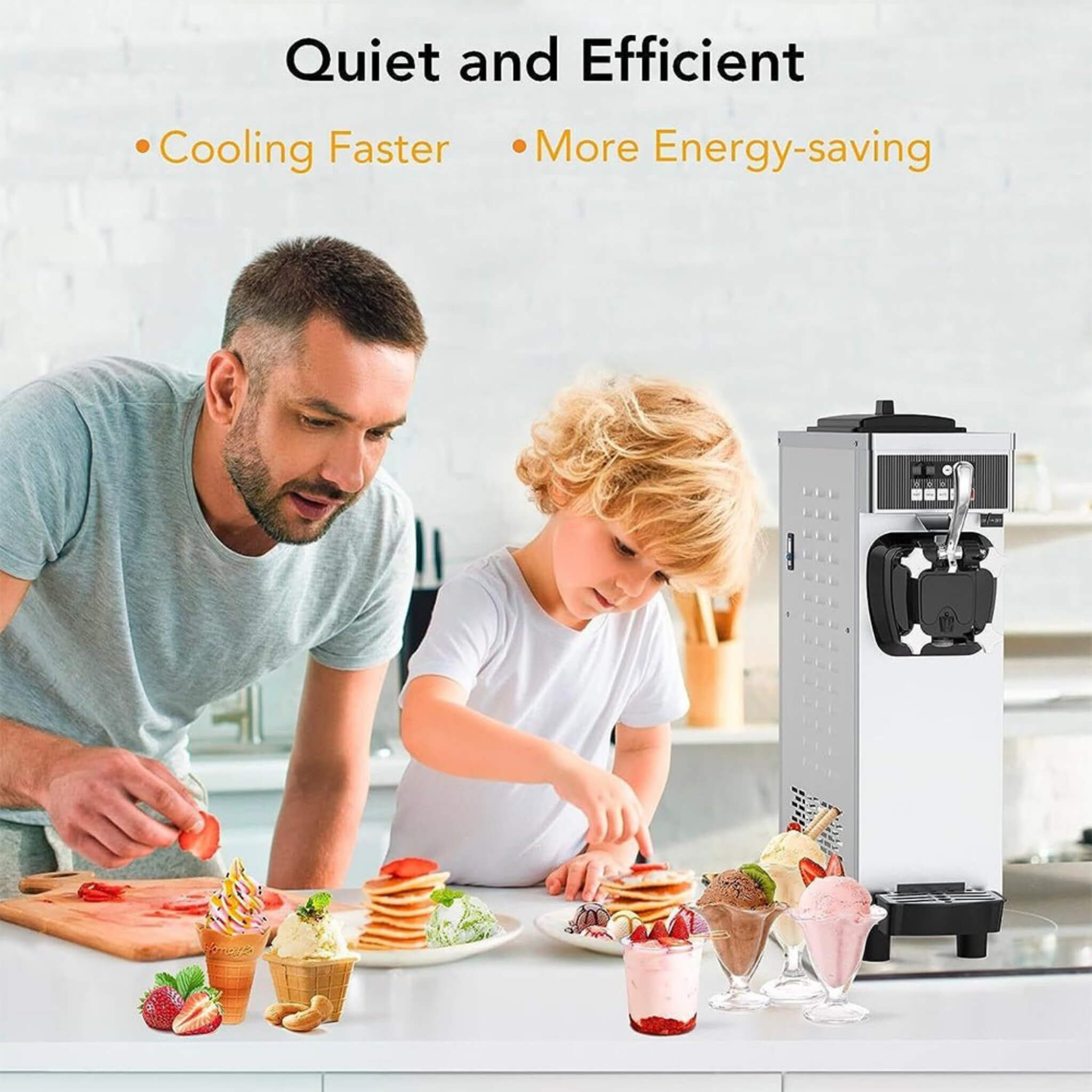 Premium 1200W Industrial Single-Flavor Soft Serve Ice Cream Maker Machine (SAK81752)