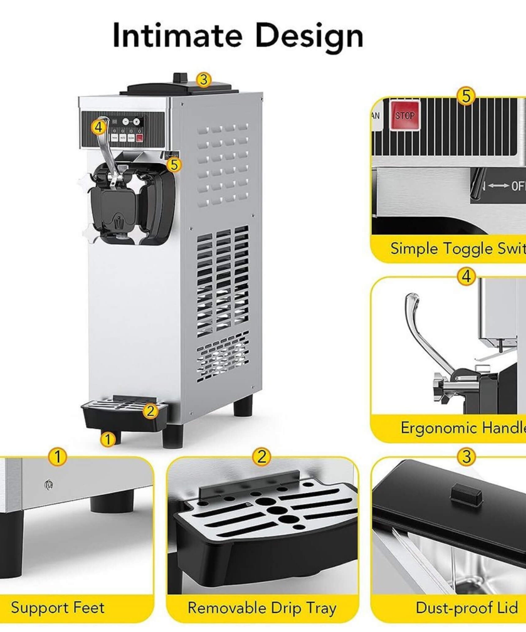Premium 1200W Industrial Single-Flavor Soft Serve Ice Cream Maker Machine (SAK81752)