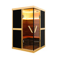 Thermora Helix Premium Large 2-Person V-Shaped FAR Infrared Sauna Room With Double Glass Doors, 1980W (SAK96413)