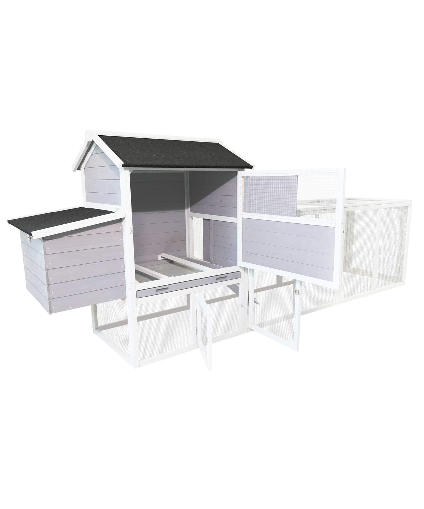 Large Heavy-Duty 113-Inch Outdoor Anti-UV Waterproof Wooden Chicken Coop Hen House (SAK32684)