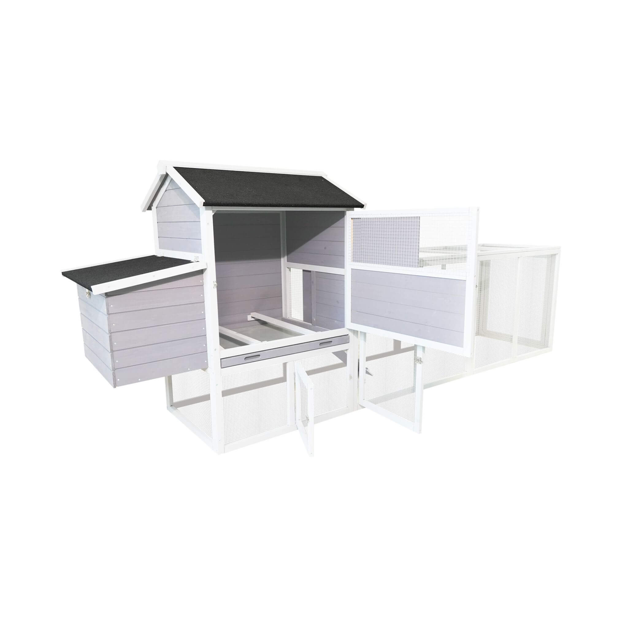 Large Heavy-Duty 113-Inch Outdoor Anti-UV Waterproof Wooden Chicken Coop Hen House (SAK32684)