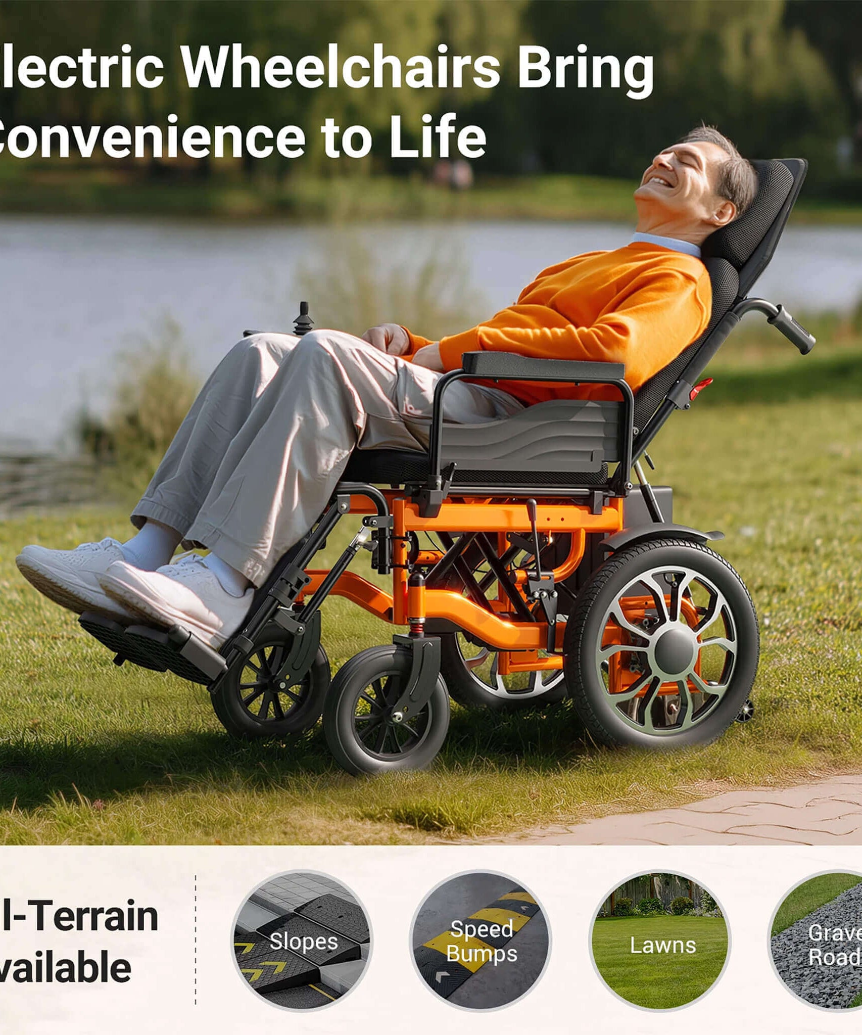 Motivo Premium Lightweight Electric Full Reclining Motorized Foldable Wheelchair (SAK91516)