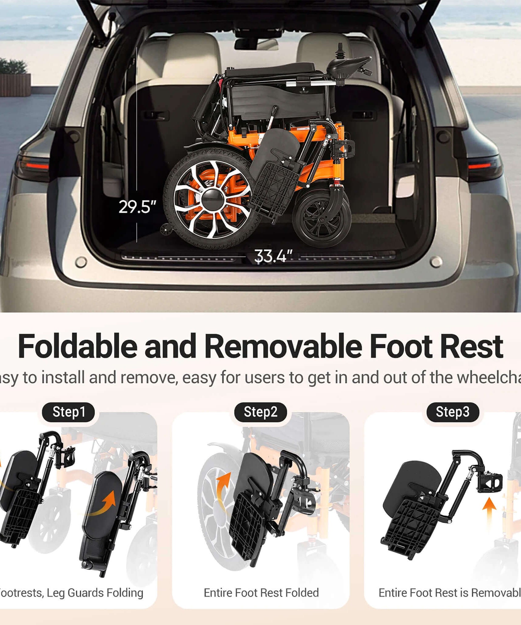 Motivo Premium Lightweight Electric Full Reclining Motorized Foldable Wheelchair (SAK91516)