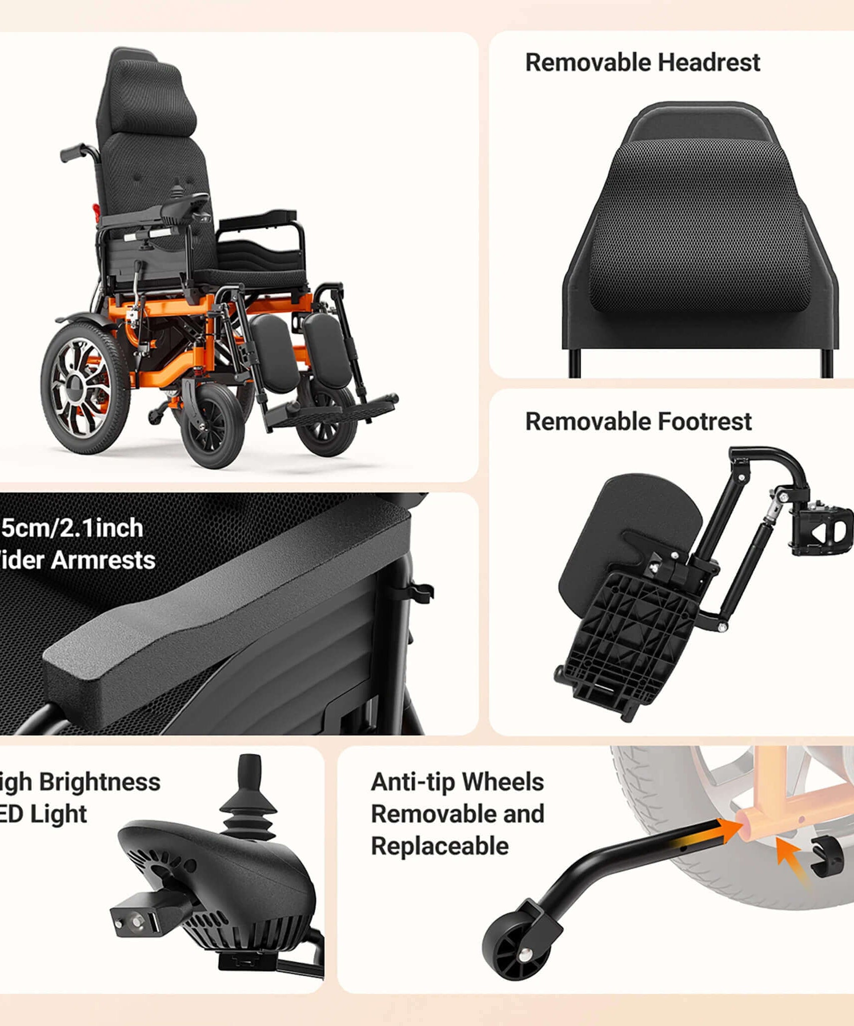 Motivo Premium Lightweight Electric Full Reclining Motorized Foldable Wheelchair (SAK91516)