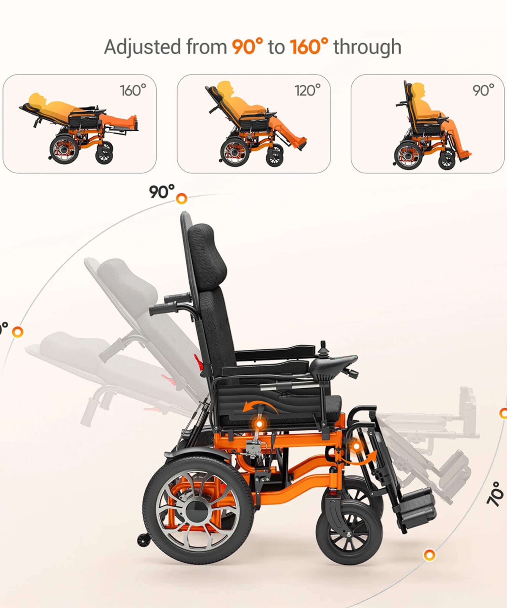 Motivo Premium Lightweight Electric Full Reclining Motorized Foldable Wheelchair (SAK91516)