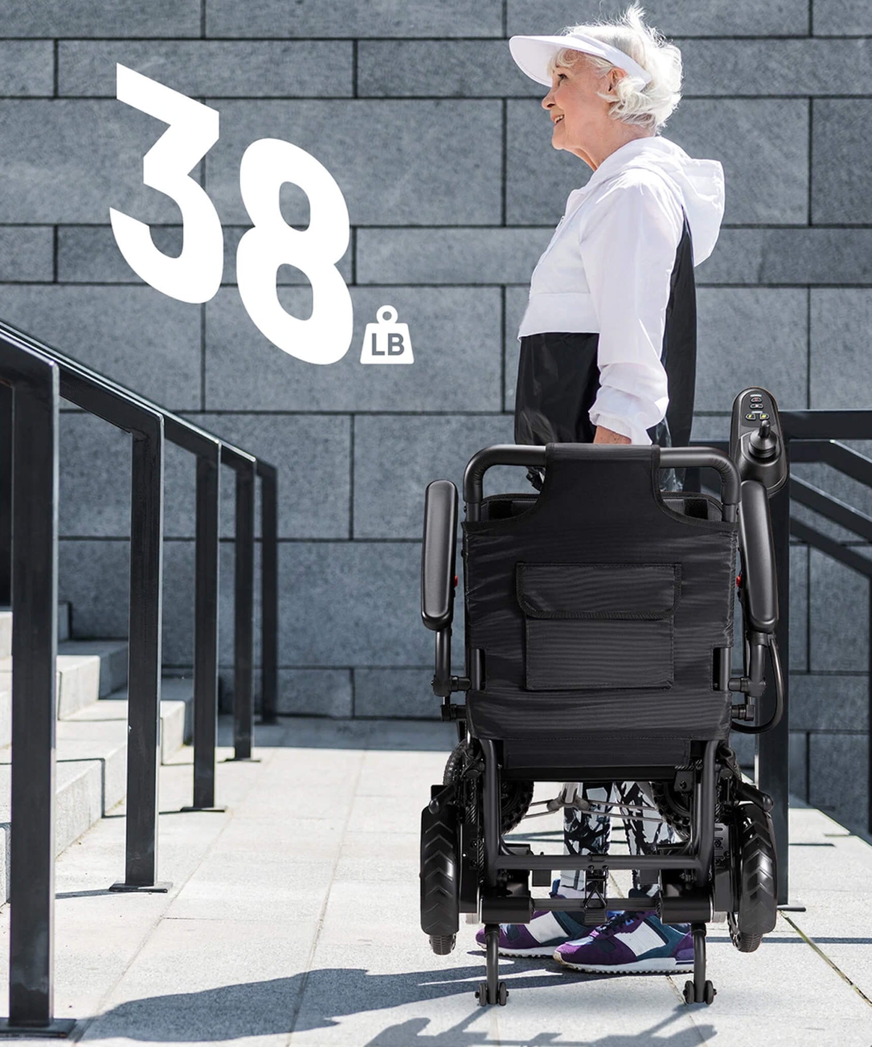 Pride Premium Lightweight Foldable All-Terrain Electric Wheelchair, 300LBS [FDA & Airline Approved] (SAK18673)