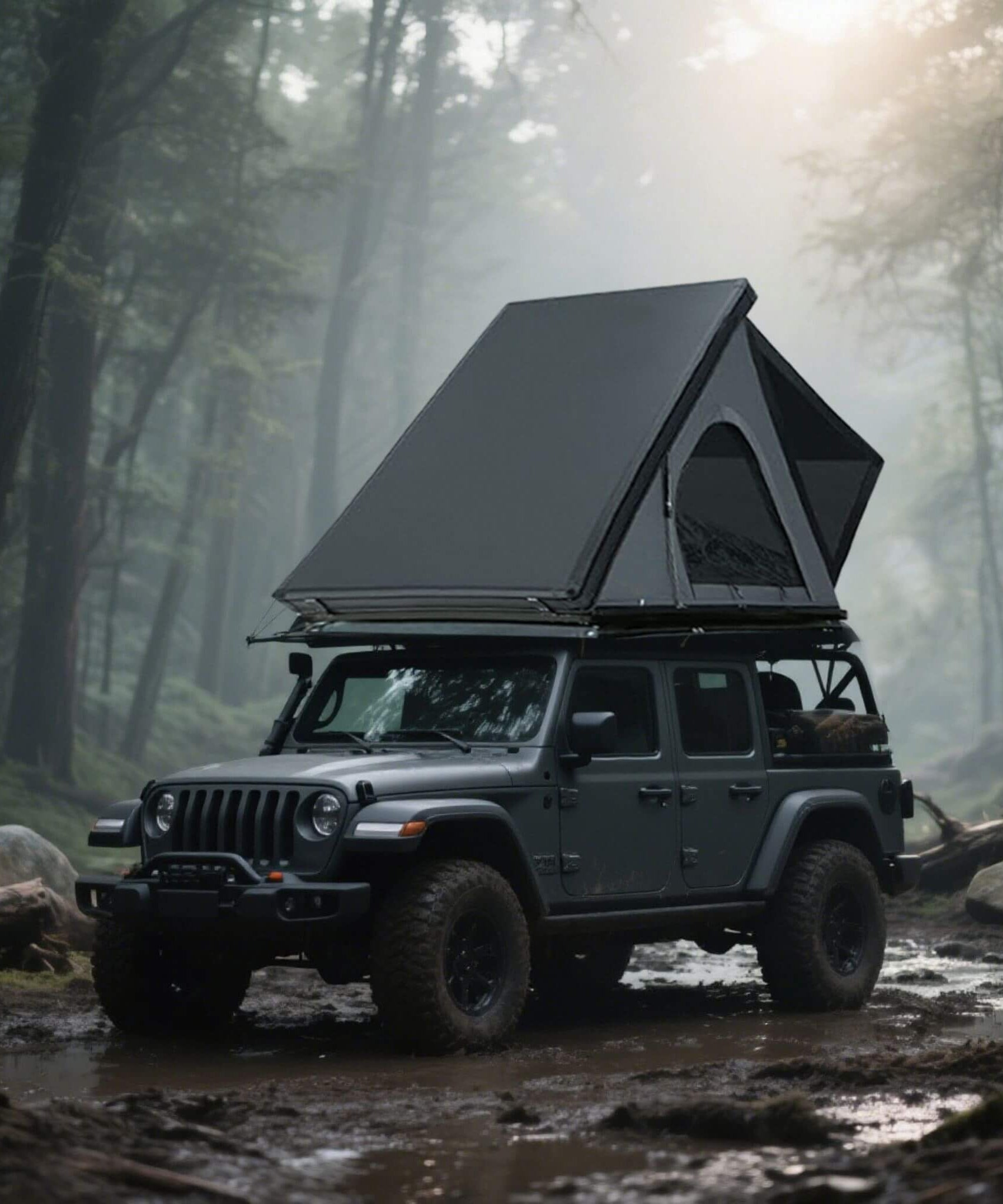 Trailora Apex Premium Lightweight Hard Shell Rooftop Tent With LED Strip And Memory Foam (SAK51780)