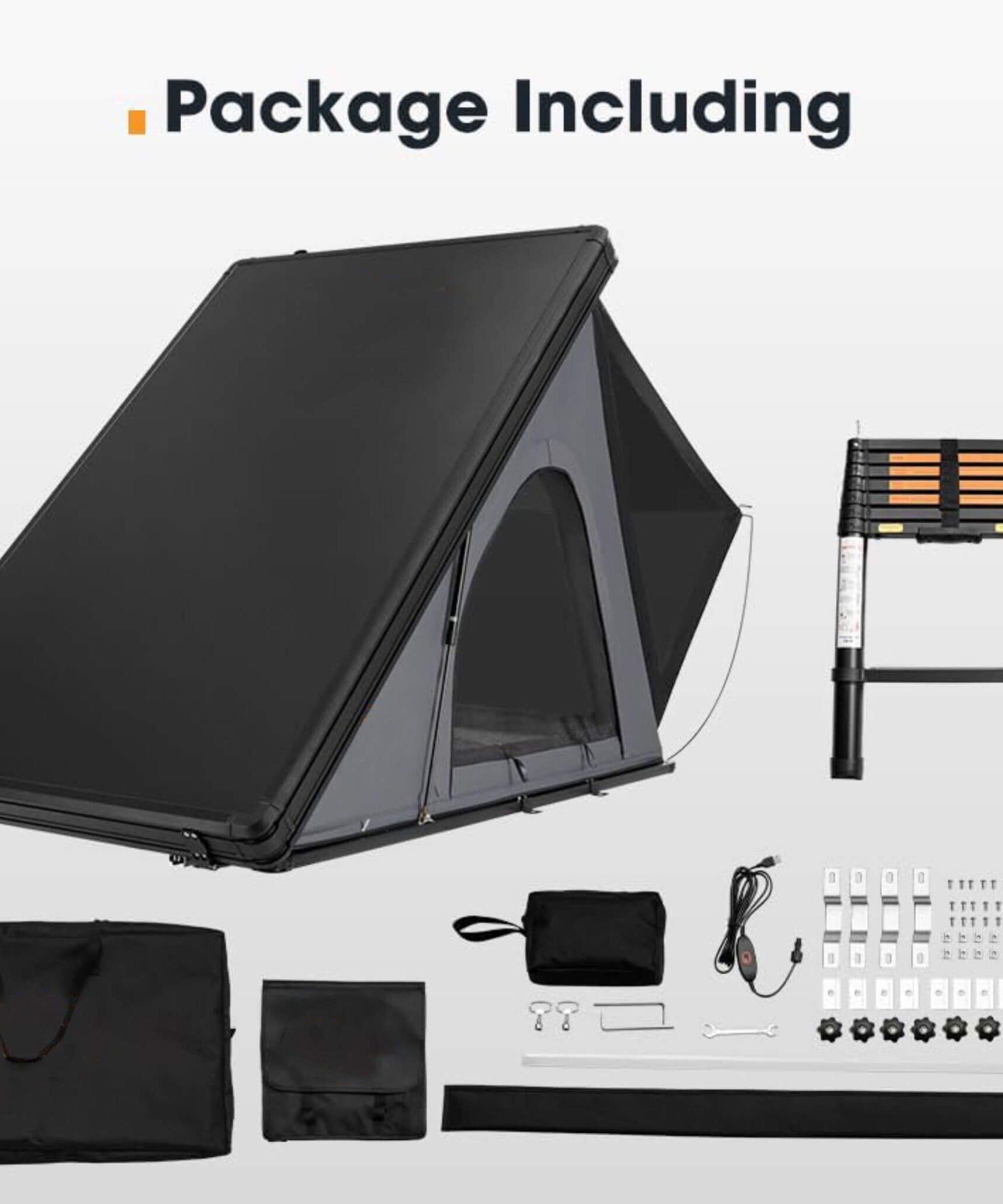 Trailora Apex Premium Lightweight Hard Shell Rooftop Tent With LED Strip And Memory Foam (SAK51780)