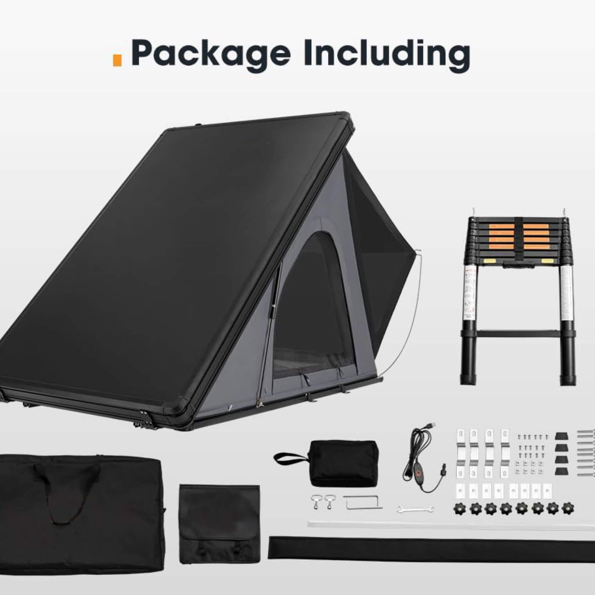 Trailora Apex Premium Lightweight Hard Shell Rooftop Tent With LED Strip And Memory Foam (SAK51780)