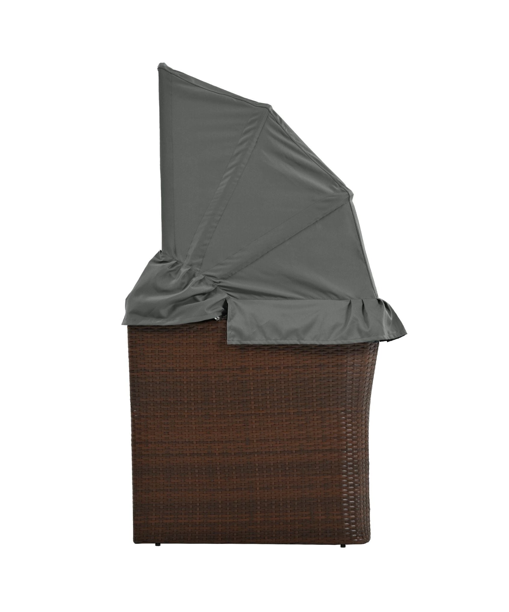 Alora Premium Outdoor 2-Seater Patio Daybed With Foldable Awning, Cushions, And Rattan Frame (SAK90233)