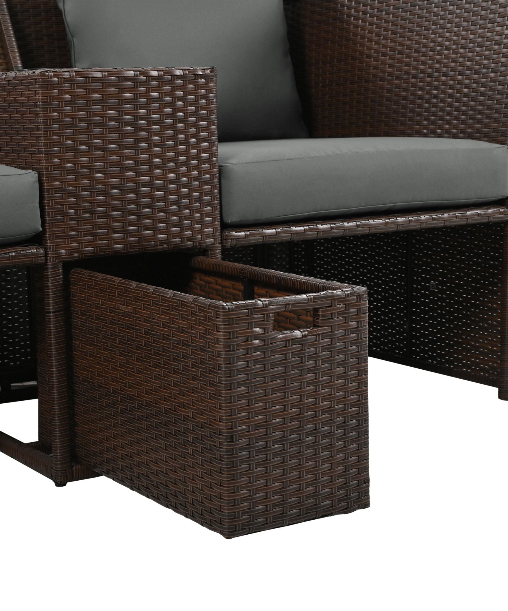 Alora Premium Outdoor 2-Seater Patio Daybed With Foldable Awning, Cushions, And Rattan Frame (SAK90233)